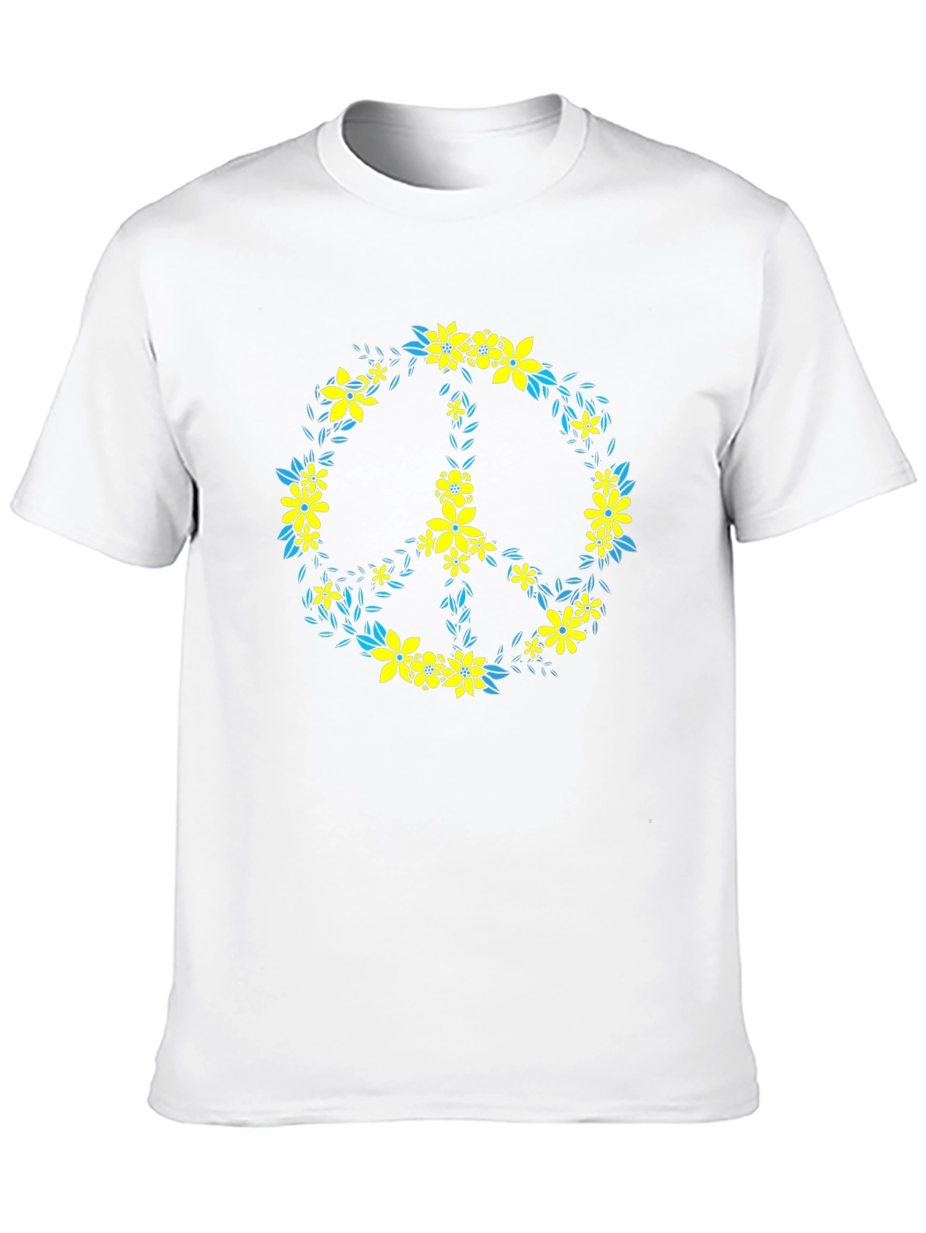Black Floral Peace Sign Black T-Shirt view 10