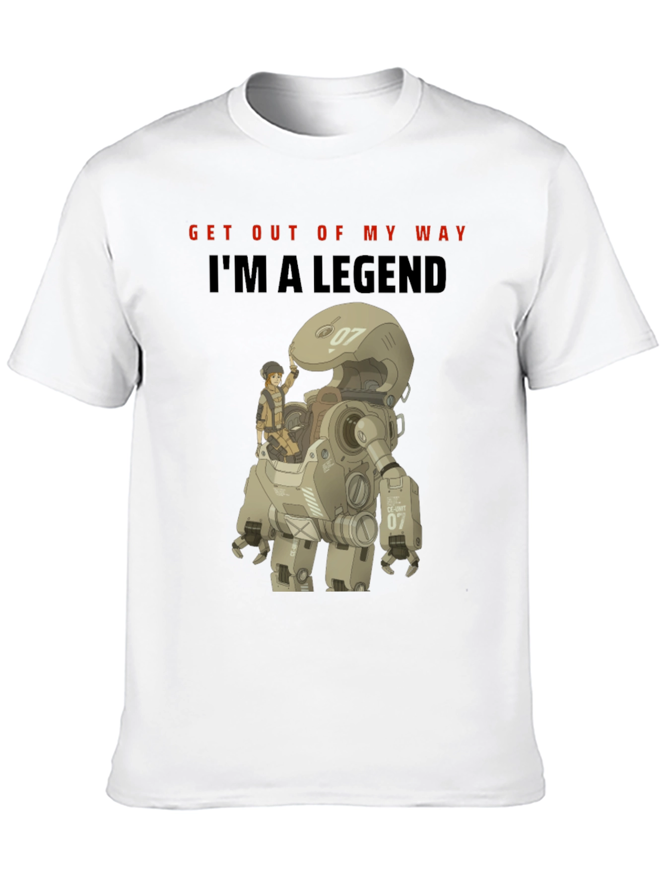 Black I'm A Legend Robot T-Shirt - Unique Graphic Tee view 10