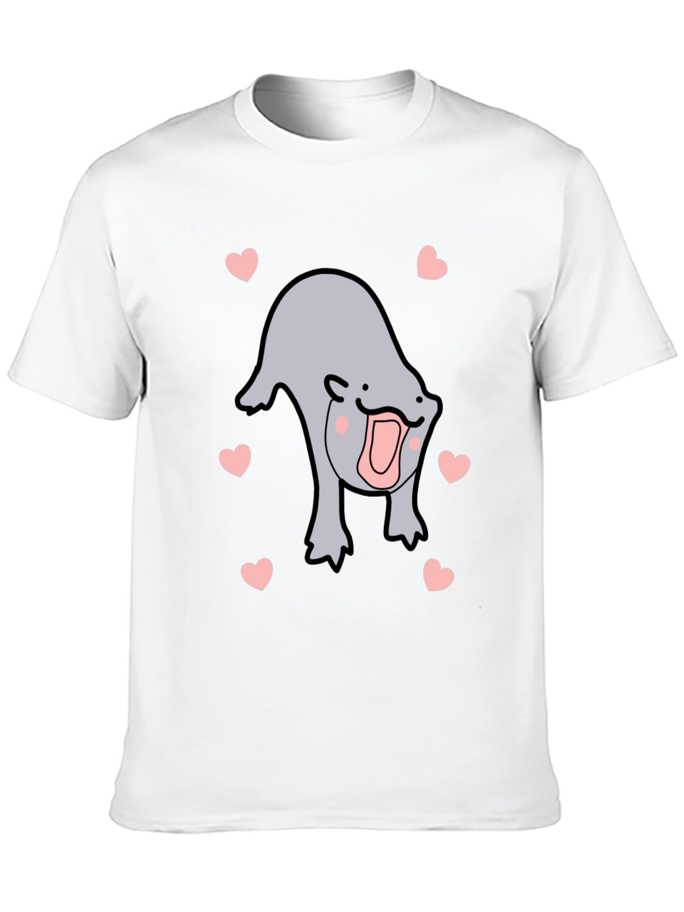 Black Cute Otter Heart Black T-Shirt view 10