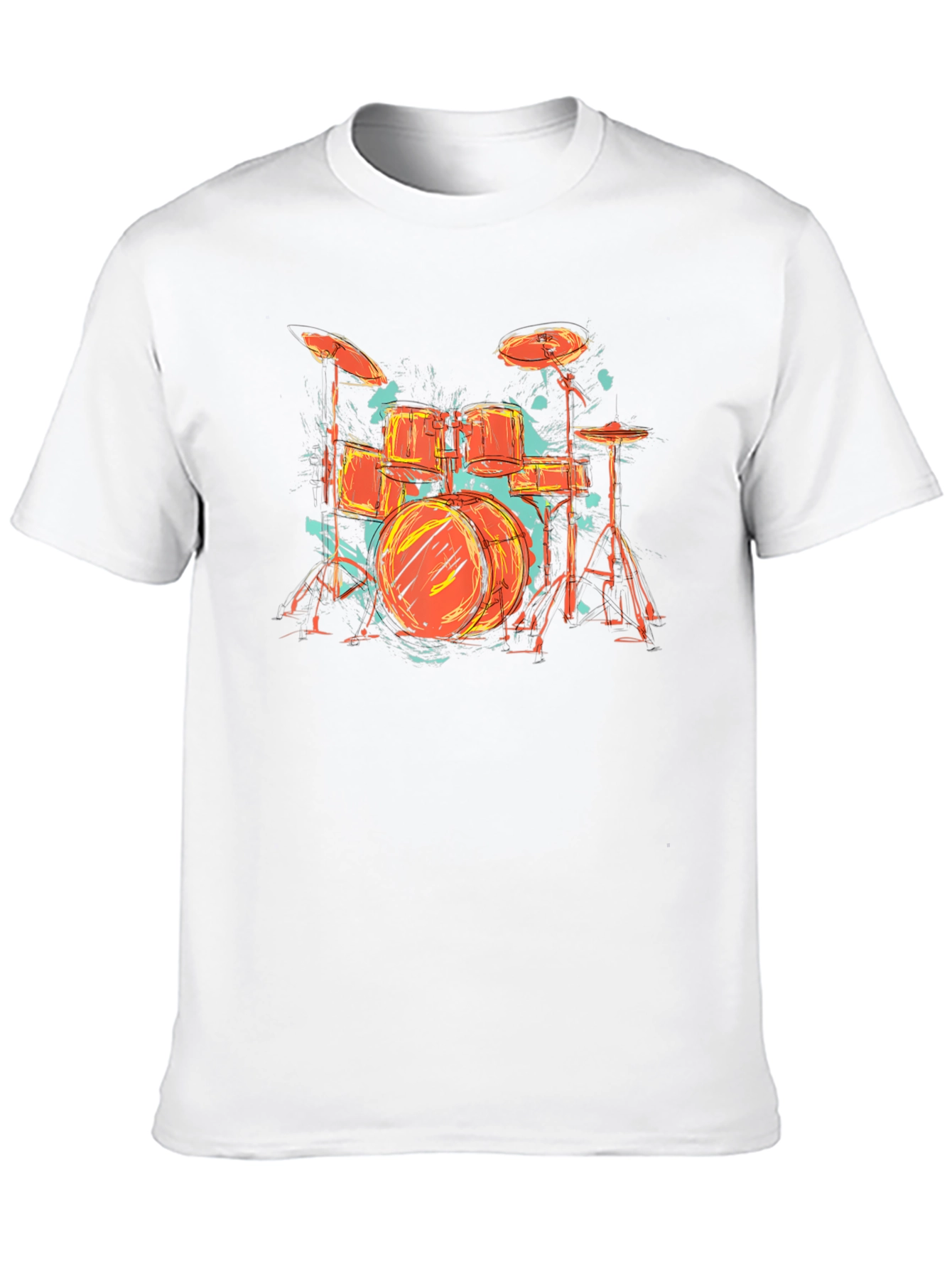 Black Drum Set Graphic Tee - Band Lover's Black T-Shirt view 10