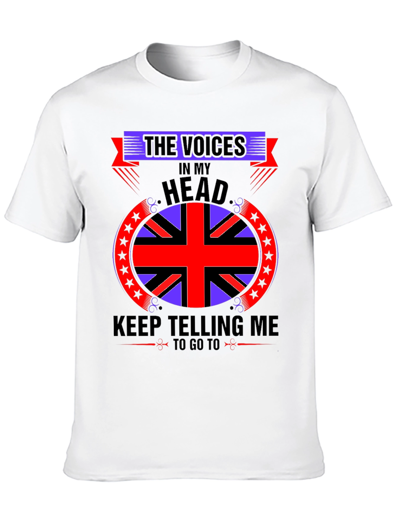 Black Voices In My Head T-Shirt, British Flag view 10