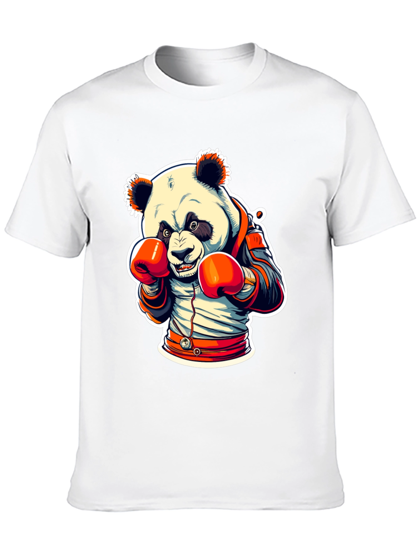 Black Panda Boxer Graphic Tee - Black Cotton Blend view 10