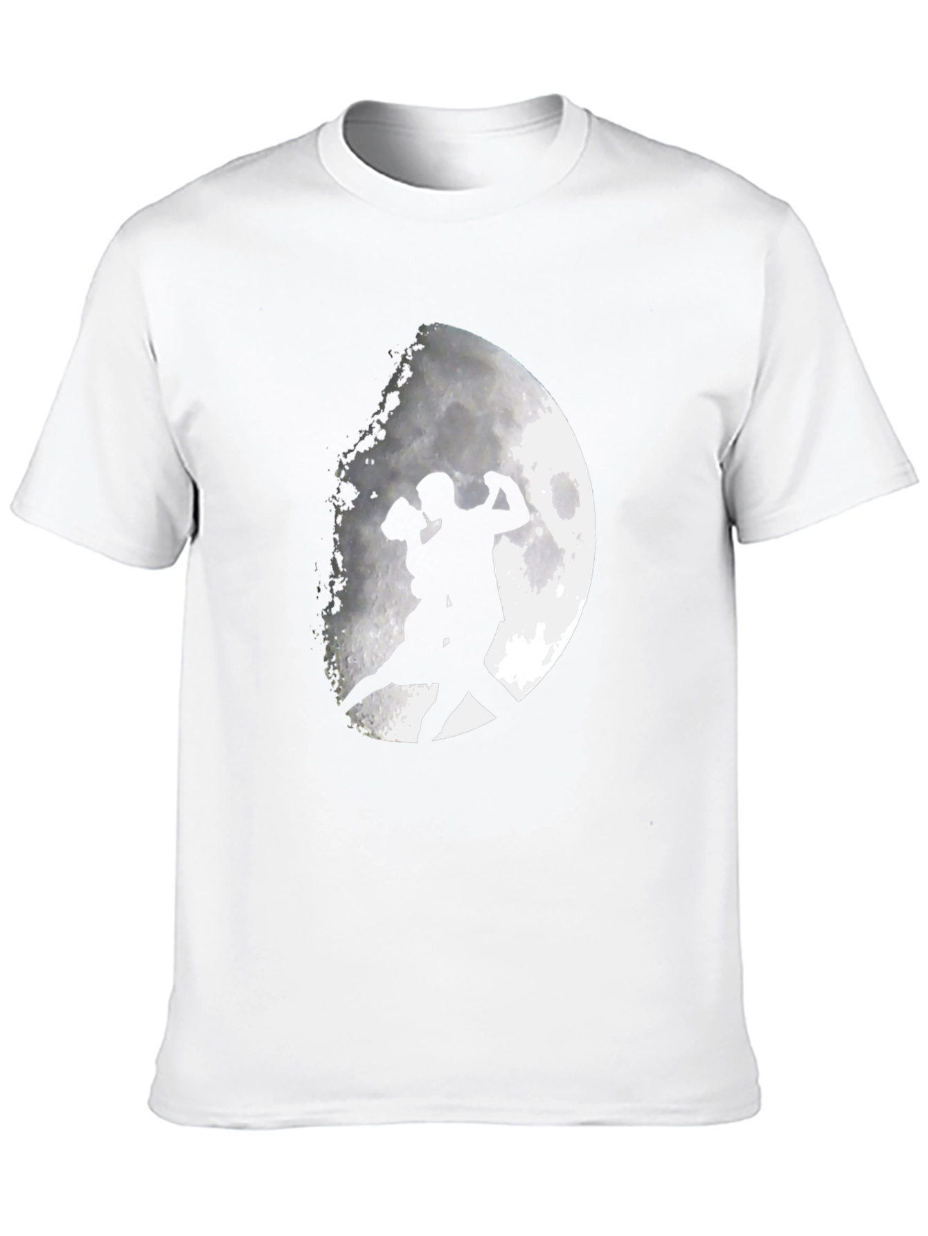 Black Romantic Tango Couple Moon Graphic T-Shirt - Black view 10