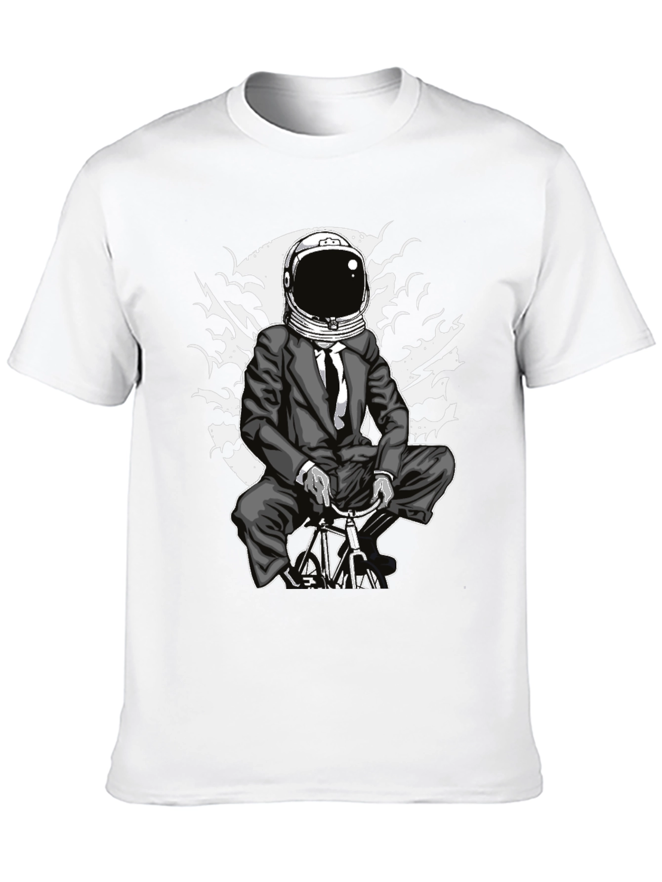 Black Astronaut Biker Black T-Shirt - Unique Graphic Tee view 10