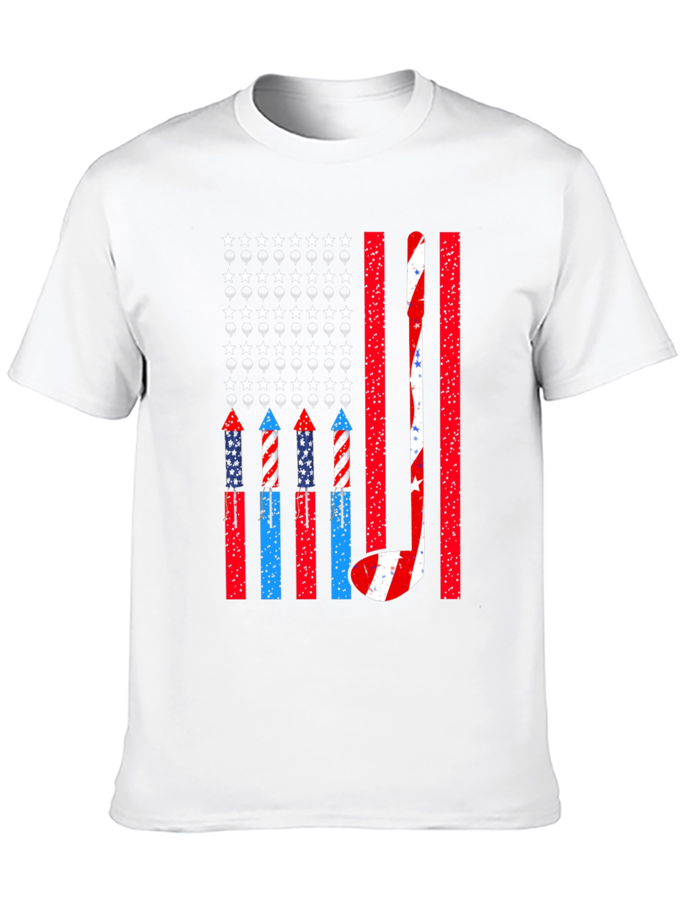 Black Patriotic Hockey USA Flag T-Shirt view 10