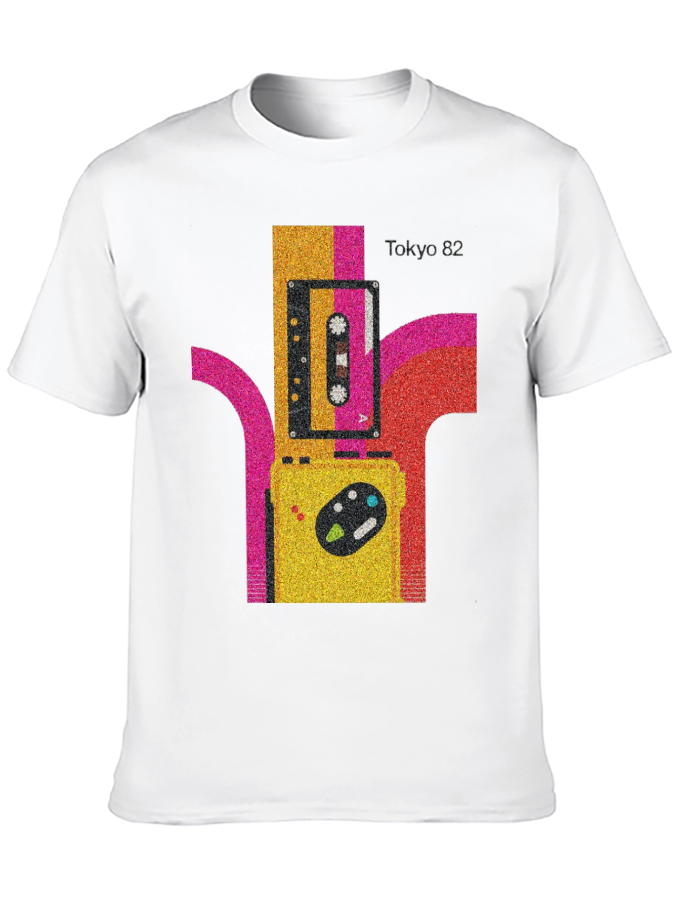 Black Tokyo 82 Retro Cassette Player Graphic Tee view 10