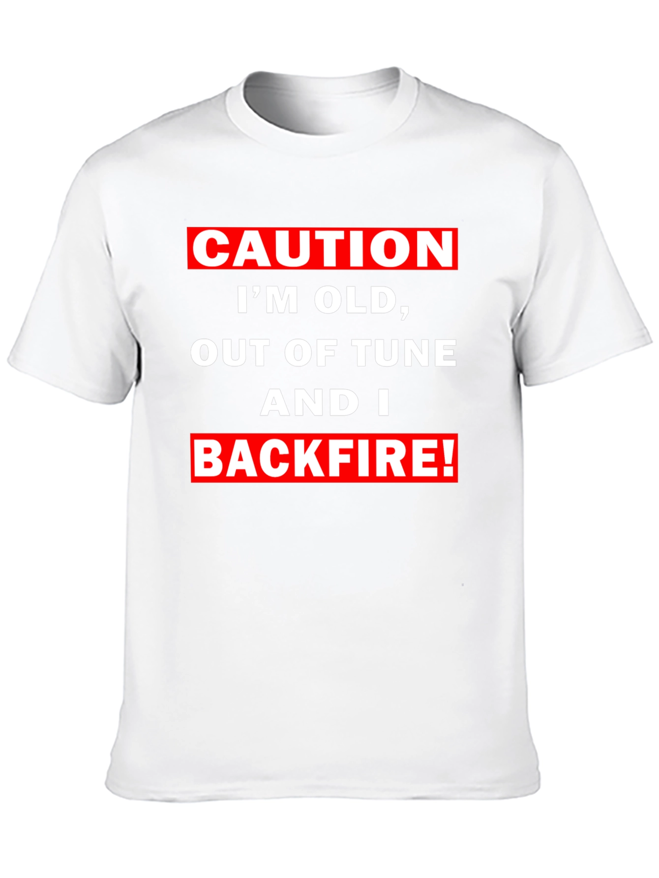Black Caution I'm Old Funny Graphic T-Shirt view 10