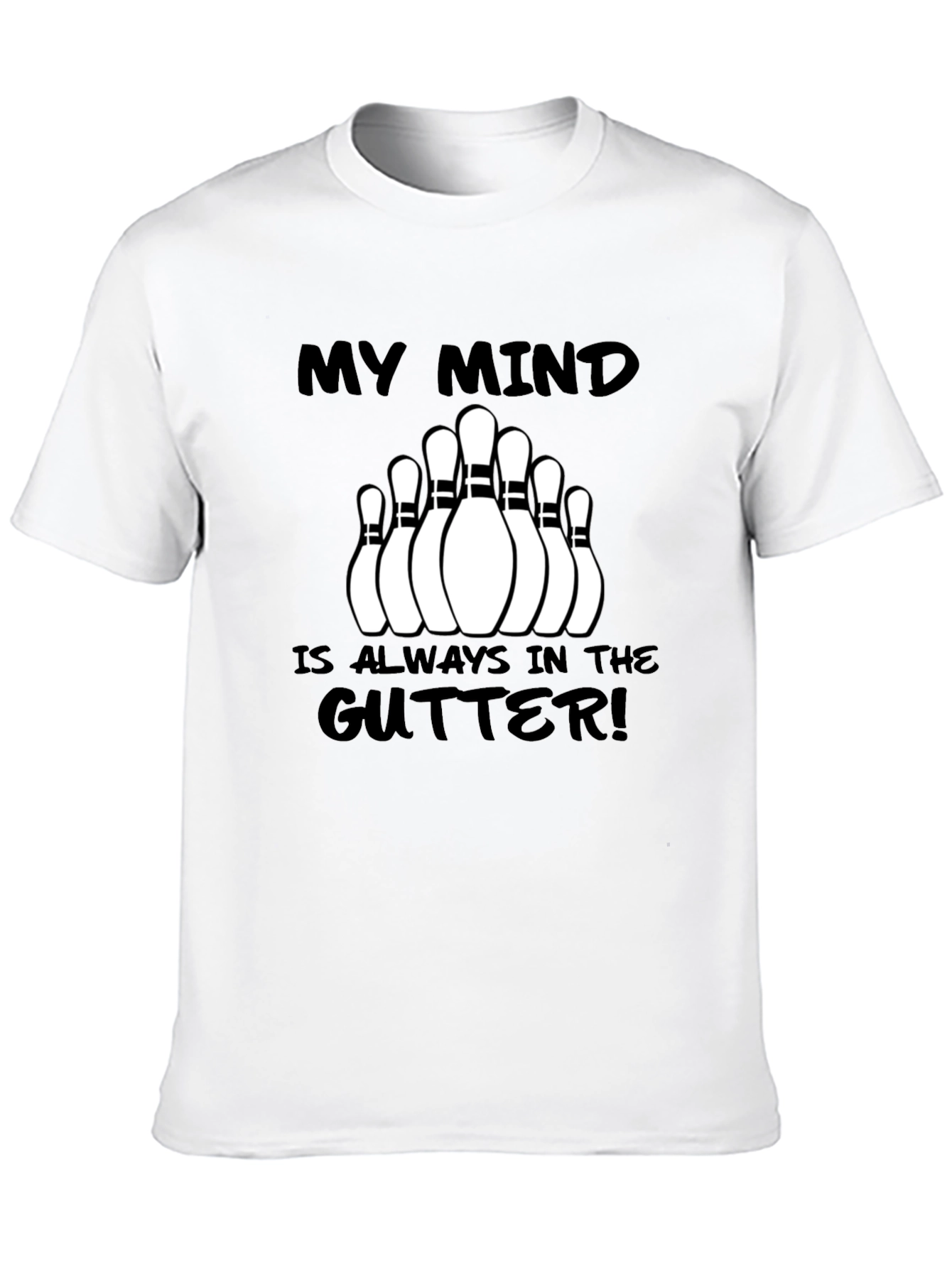 Black My Mind is Always in the Gutter Bowling T-Shirt view 10