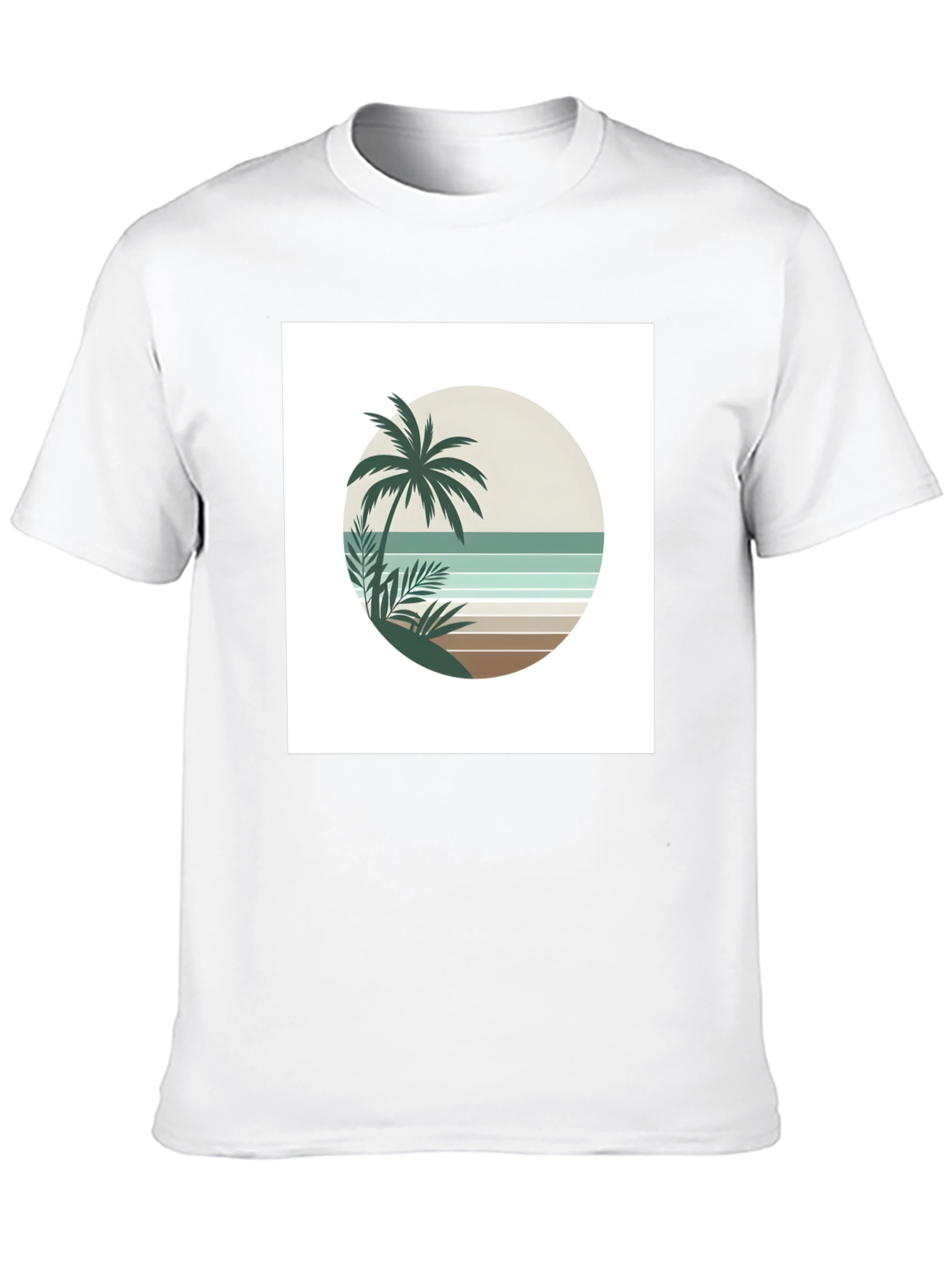 Black Retro Palm Tree Beach T-Shirt view 10