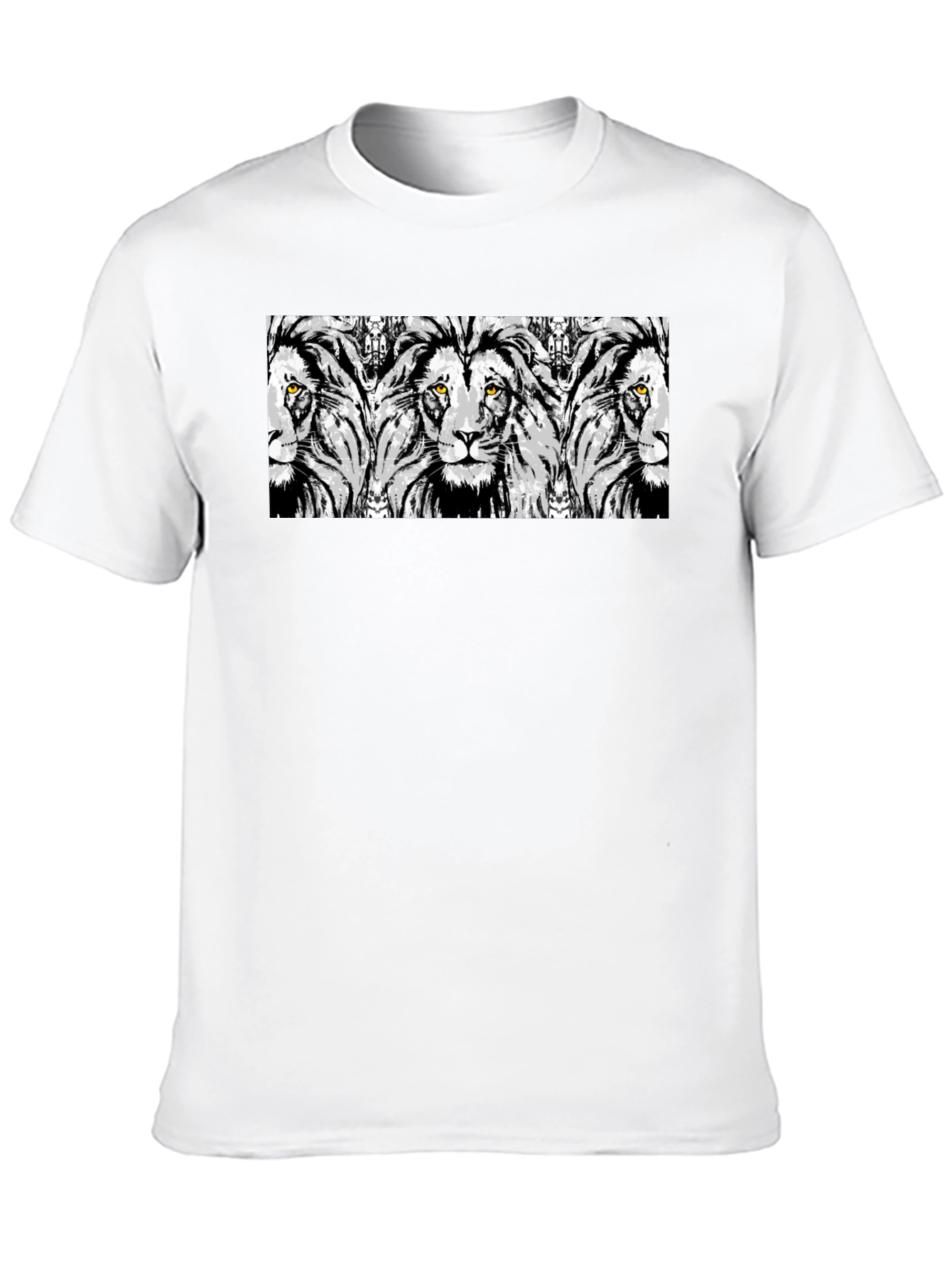 Black Lion Print Graphic Tee - Stylish Men's Black T-Shirt view 10