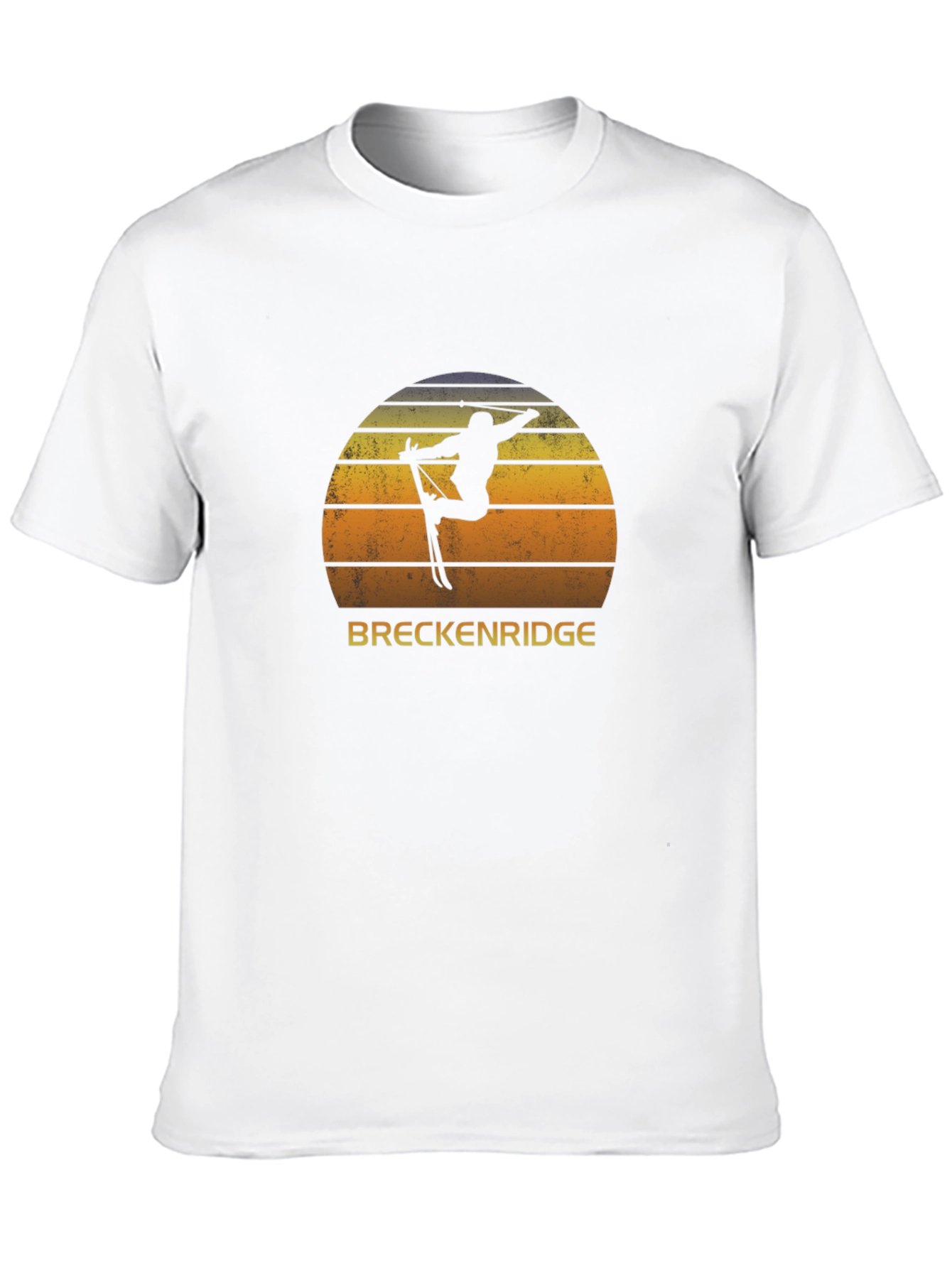 Black Breckenridge Ski T-Shirt Retro Sunset Black Tee view 10