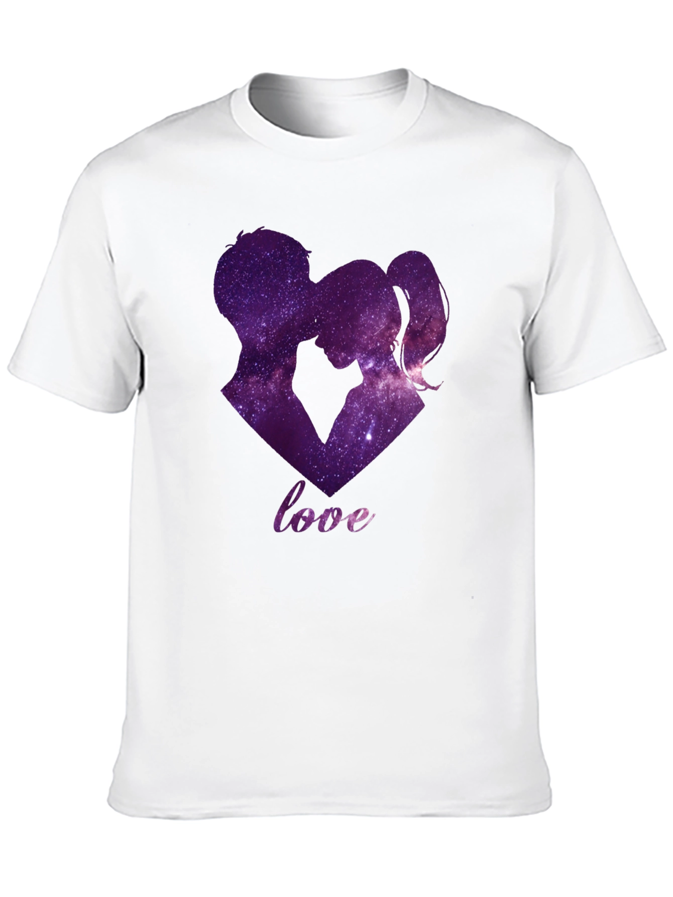 Black Galaxy Love T-Shirt - Romantic Couple Design view 10
