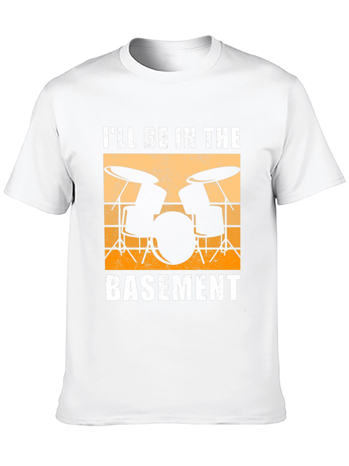 Black I'll Be In The Basement Drum Set T-Shirt view 10
