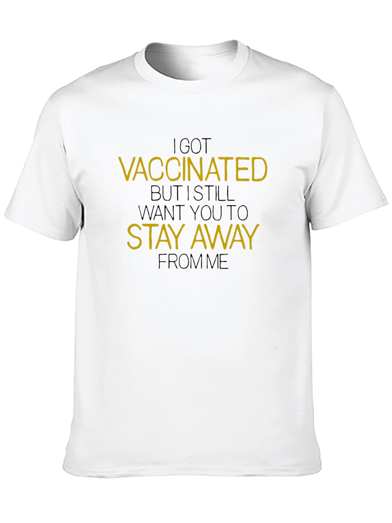 Black Vaccinated Stay Away Graphic Tee - Unisex Black T-Shirt view 10