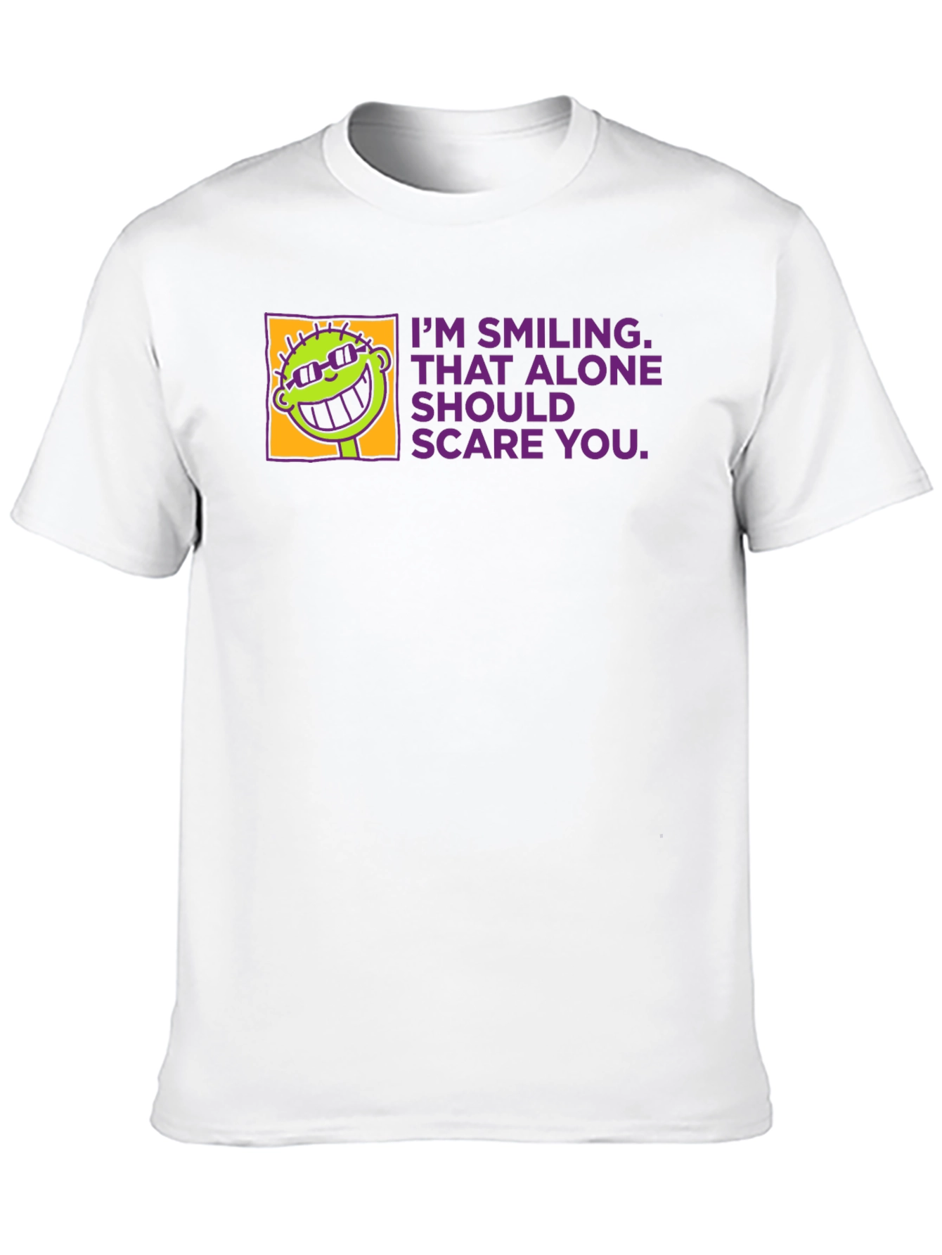 Black Smiling Alone Tee - Funny Graphic T-Shirt view 10