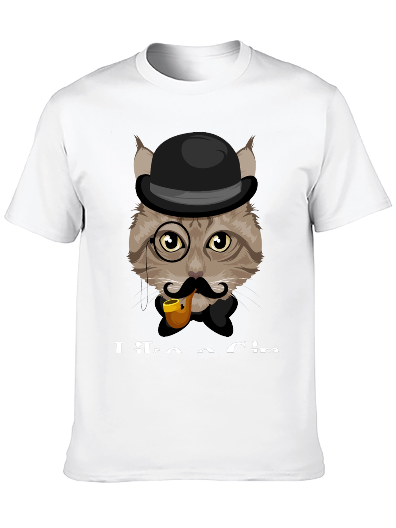 Black Cat Gentleman T-Shirt - Sophisticated Feline Design view 10
