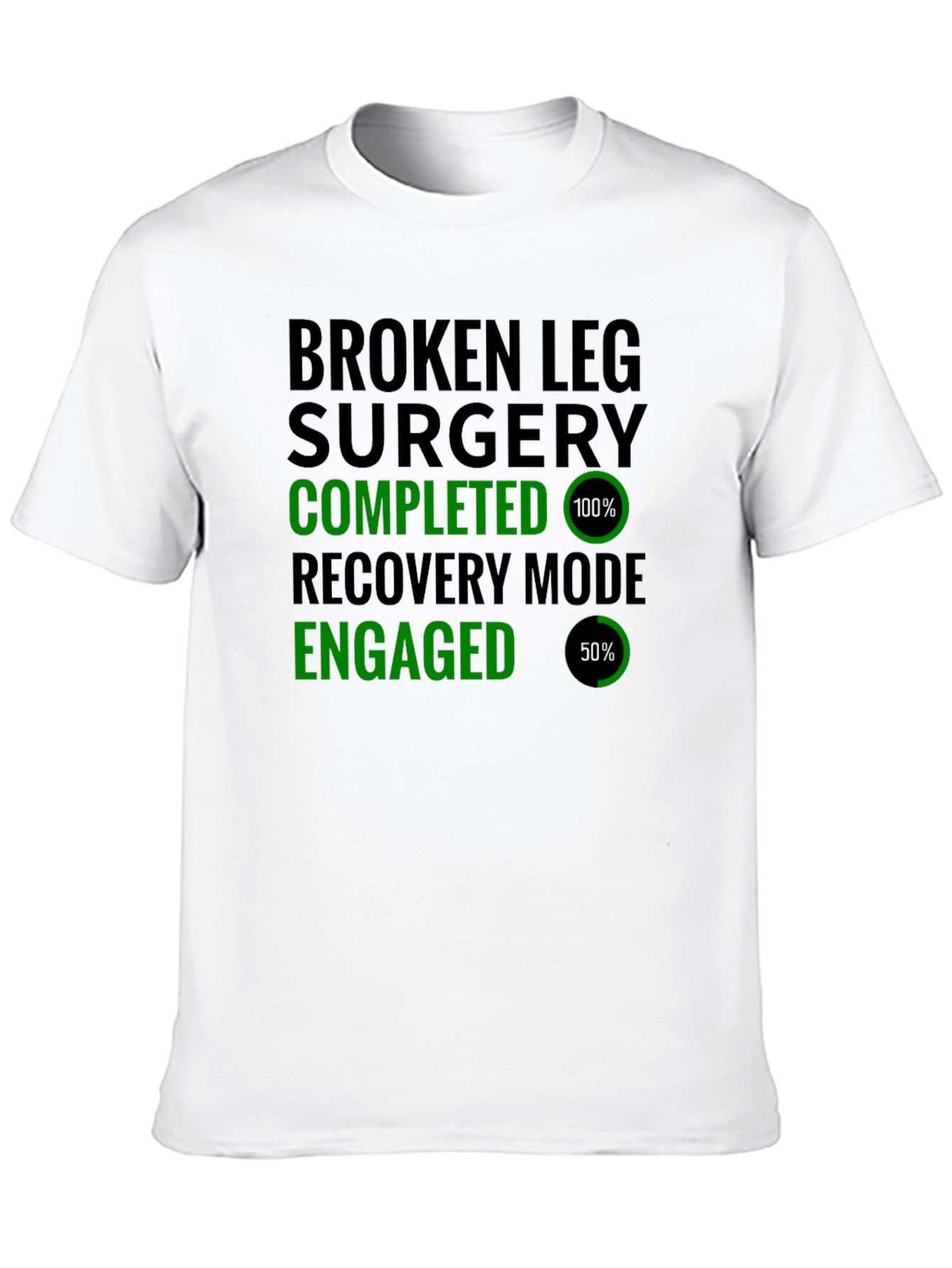 Black Broken Leg Surgery Recovery Mode T-Shirt view 10