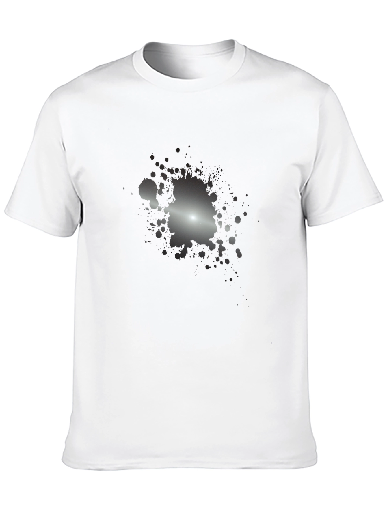Black Men's Black T-Shirt with Abstract Splatter Design view 10
