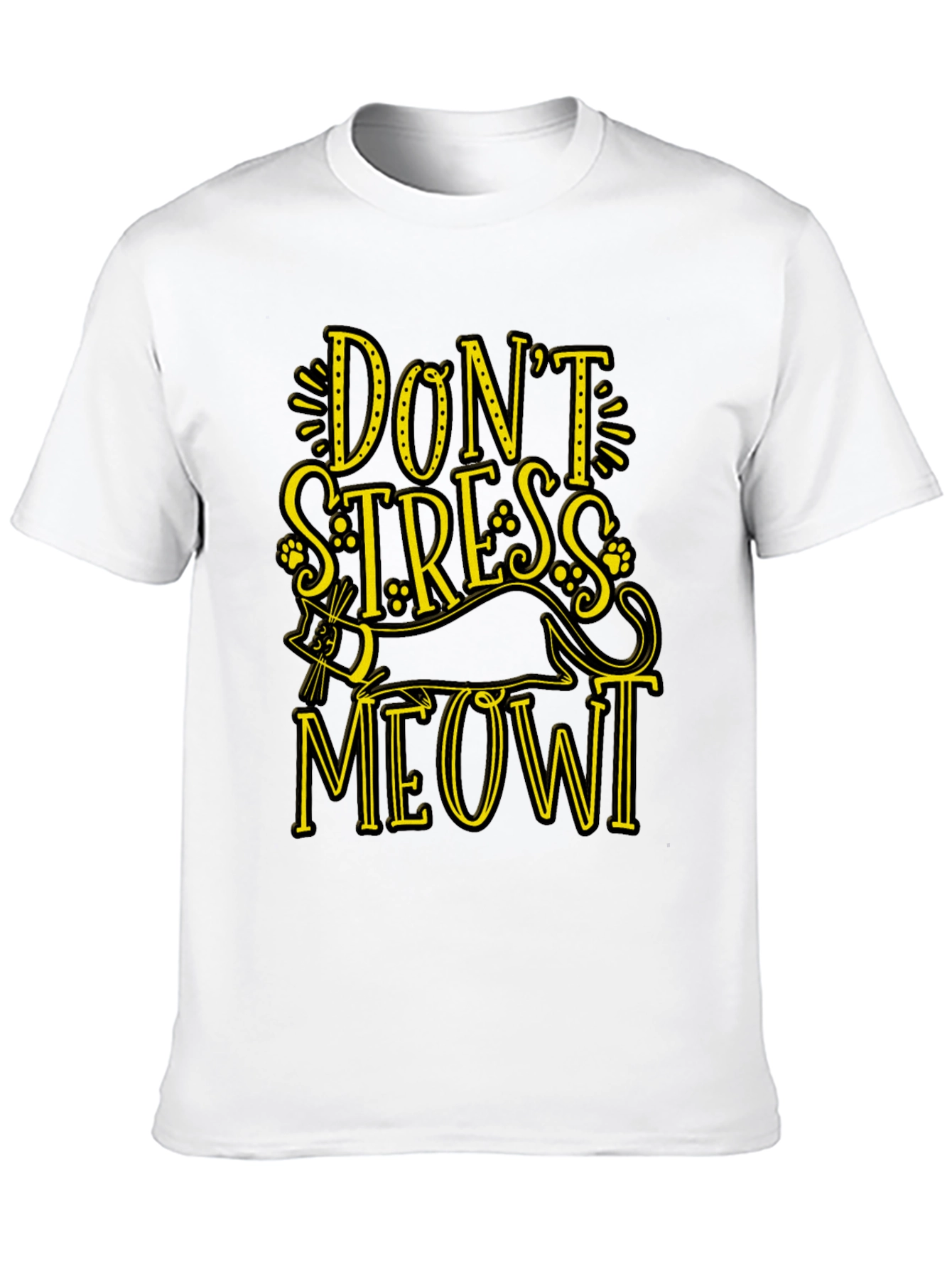 Black Don't Stress Meowt Black Graphic Tee view 10