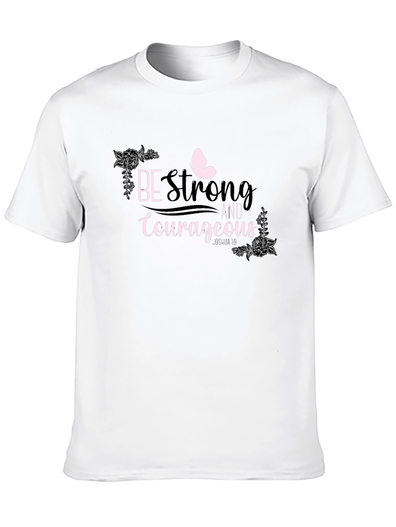 Black Be Strong and Courageous Graphic Tee view 10