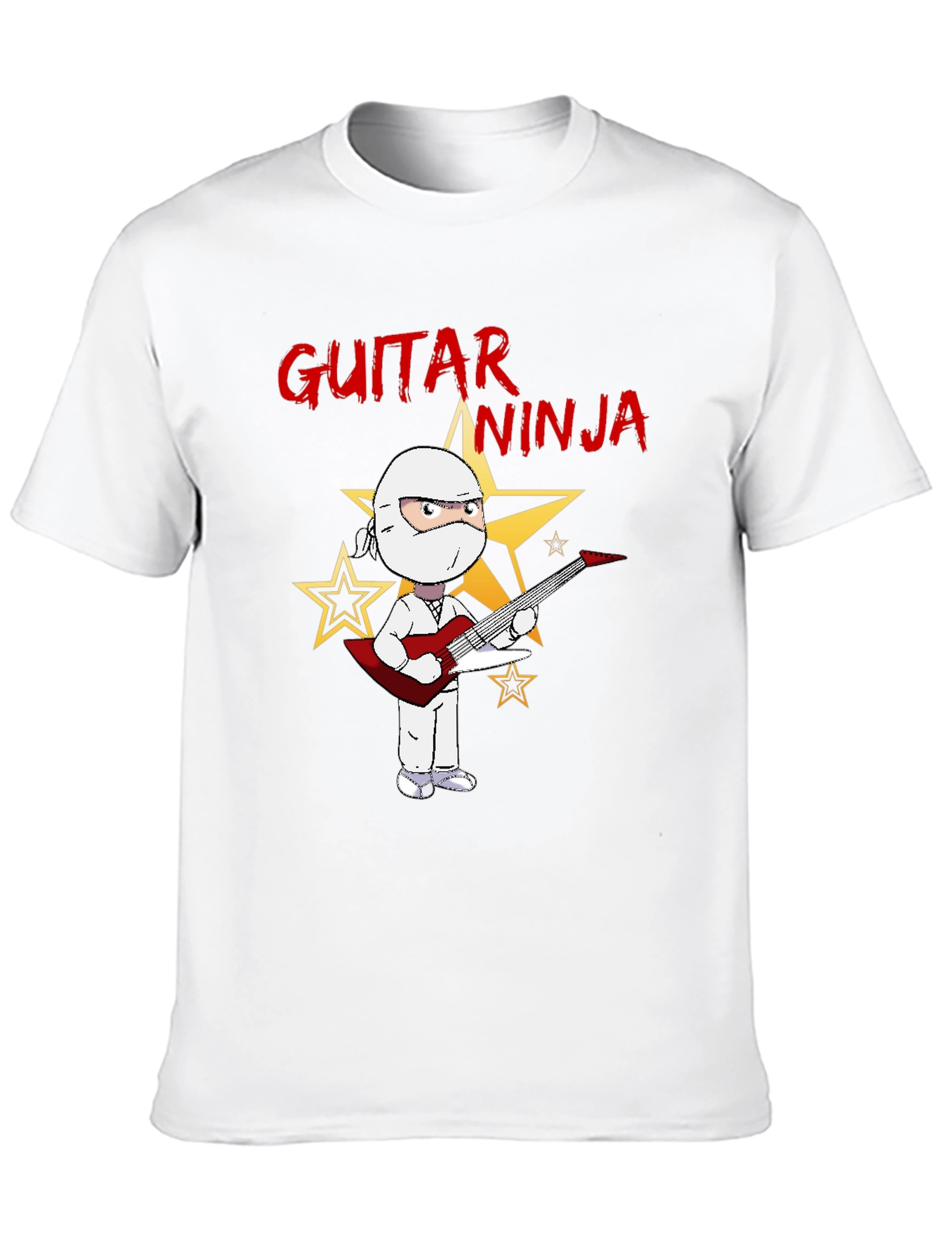 Black Guitar Ninja Graphic Tee view 10