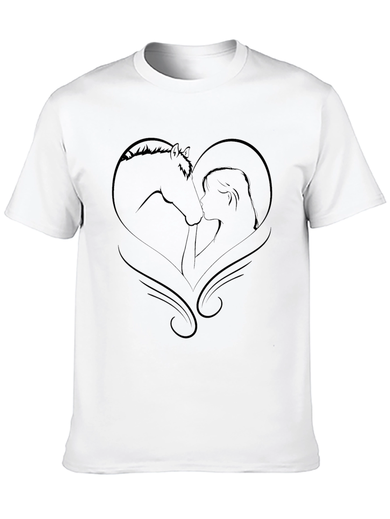 Equestrian Heart Tee - Horse & Girl Graphic T-Shirt - 10