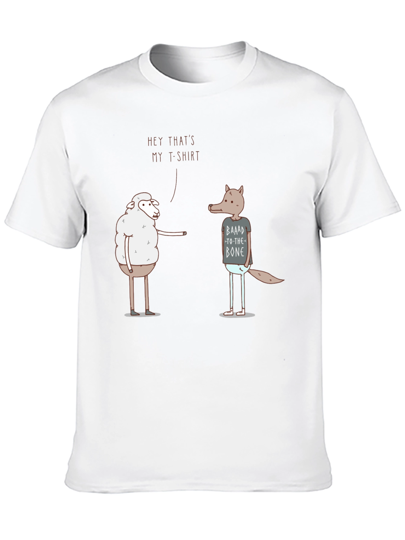 Black Funny Sheep & Wolf Graphic T-Shirt - Hey That's My T-Shirt! view 10