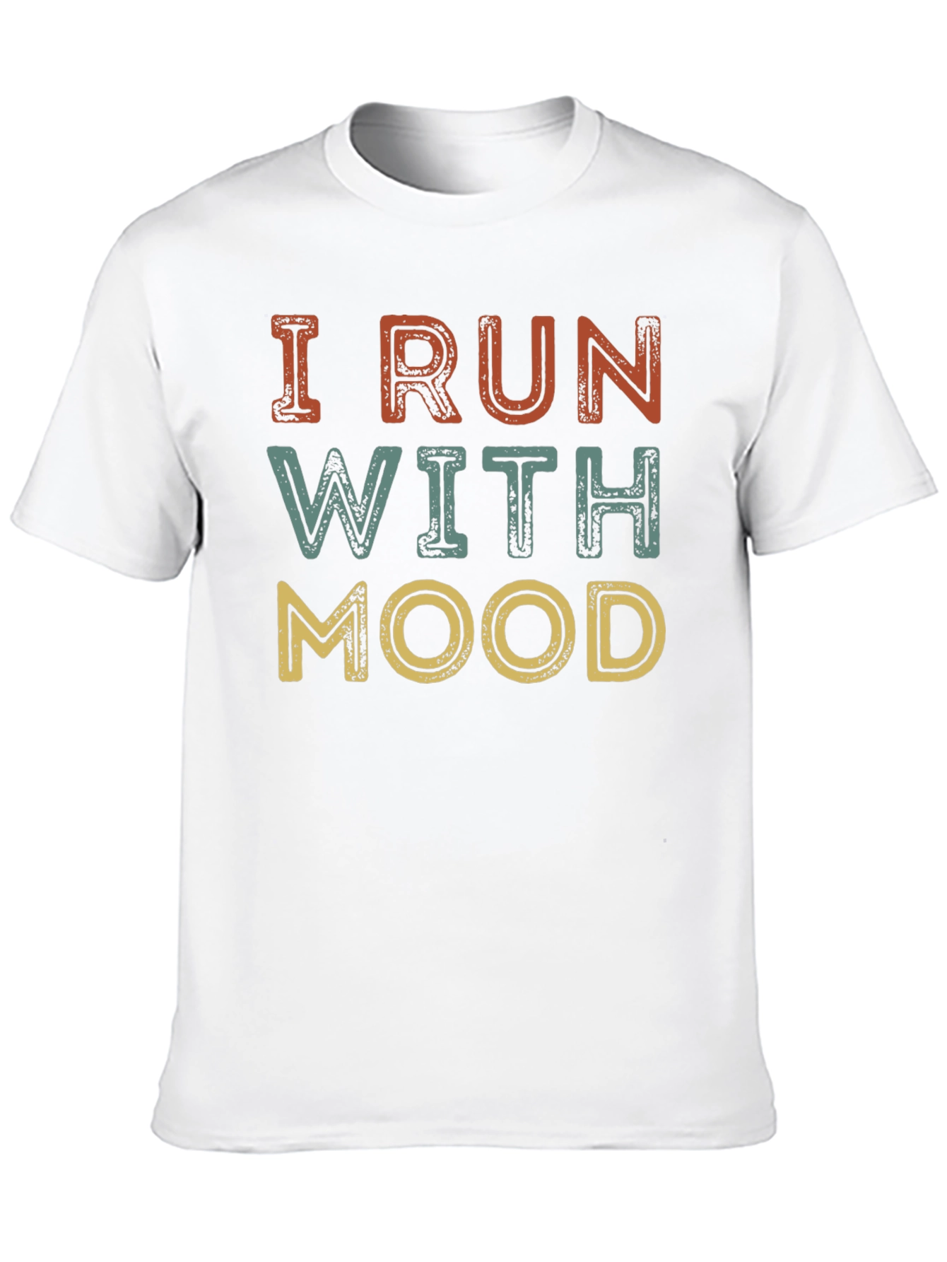 Black I Run With Mood T-Shirt - Unisex Retro Design view 10