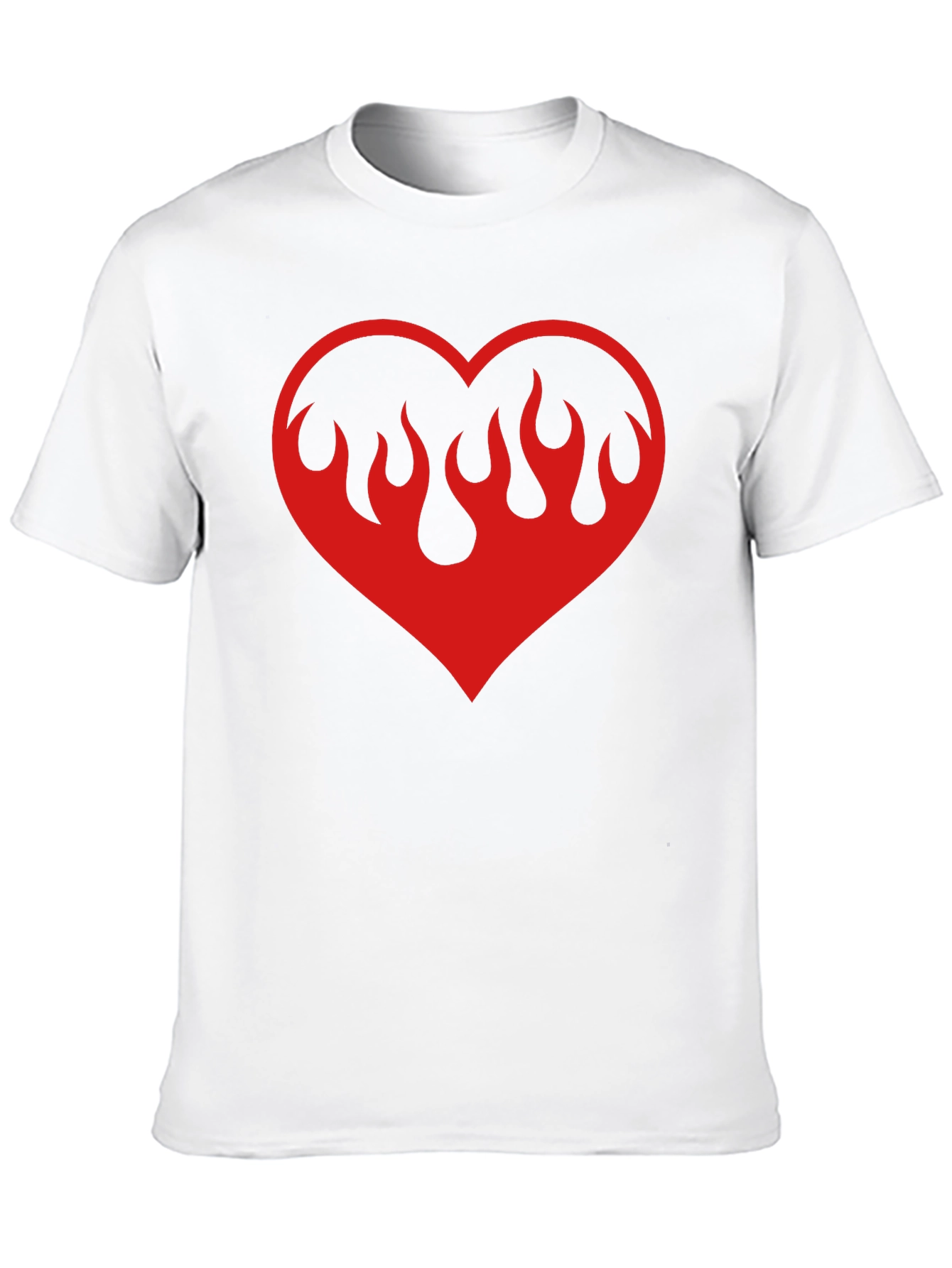 Black Flaming Heart Graphic Tee - Black Cotton Blend view 10