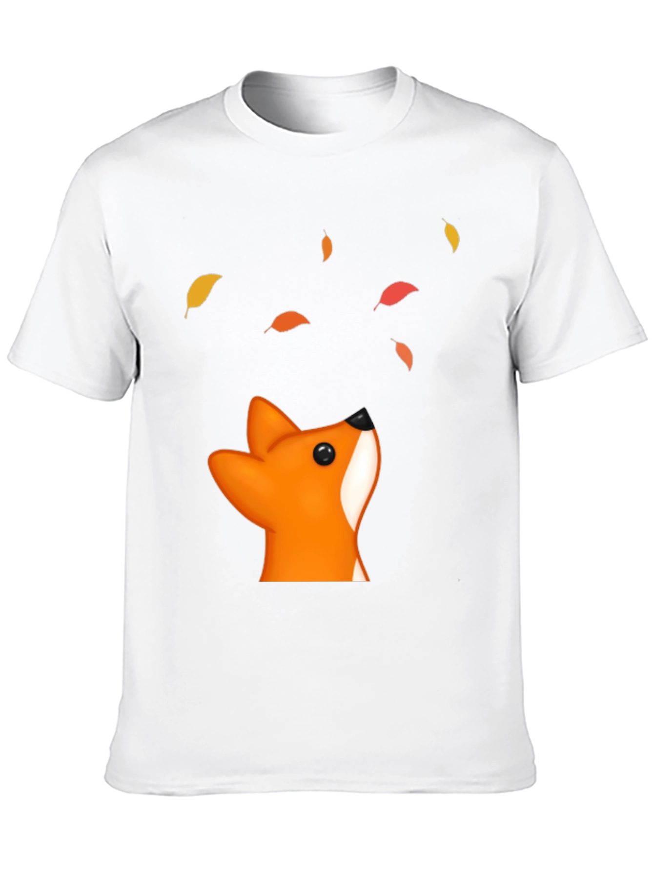 Black Fox & Falling Leaves Graphic T-Shirt - Black view 10
