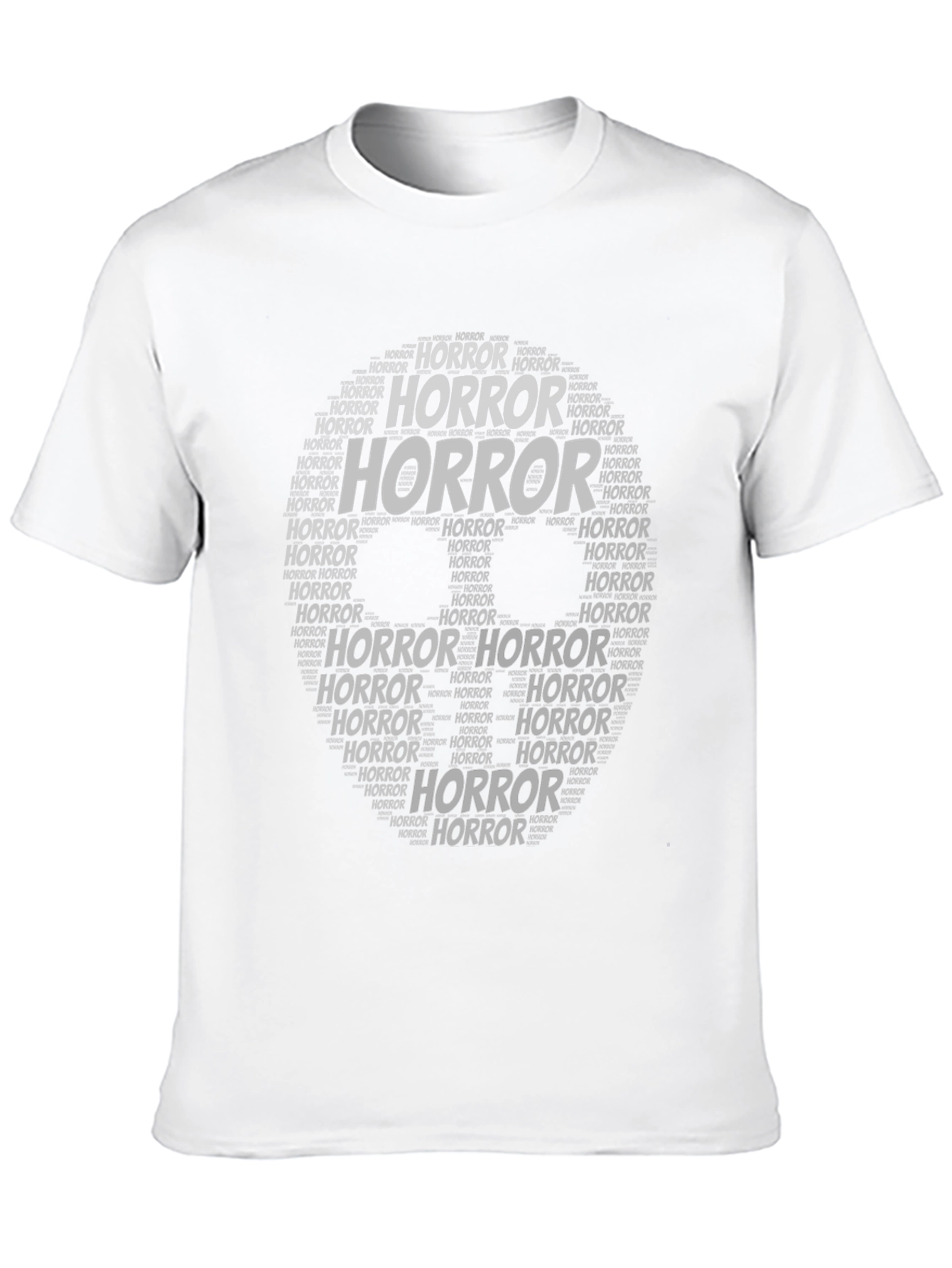 Black Horror Word Art T-Shirt view 10
