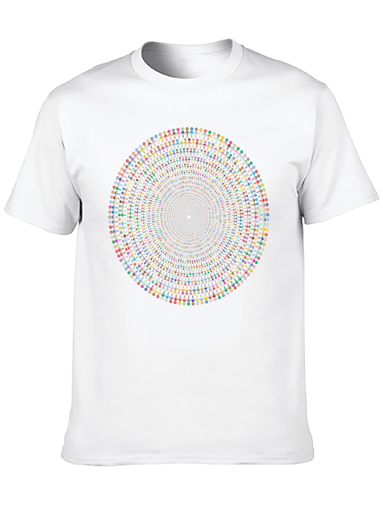 Black Circle of People T-Shirt - Optical Illusion view 10