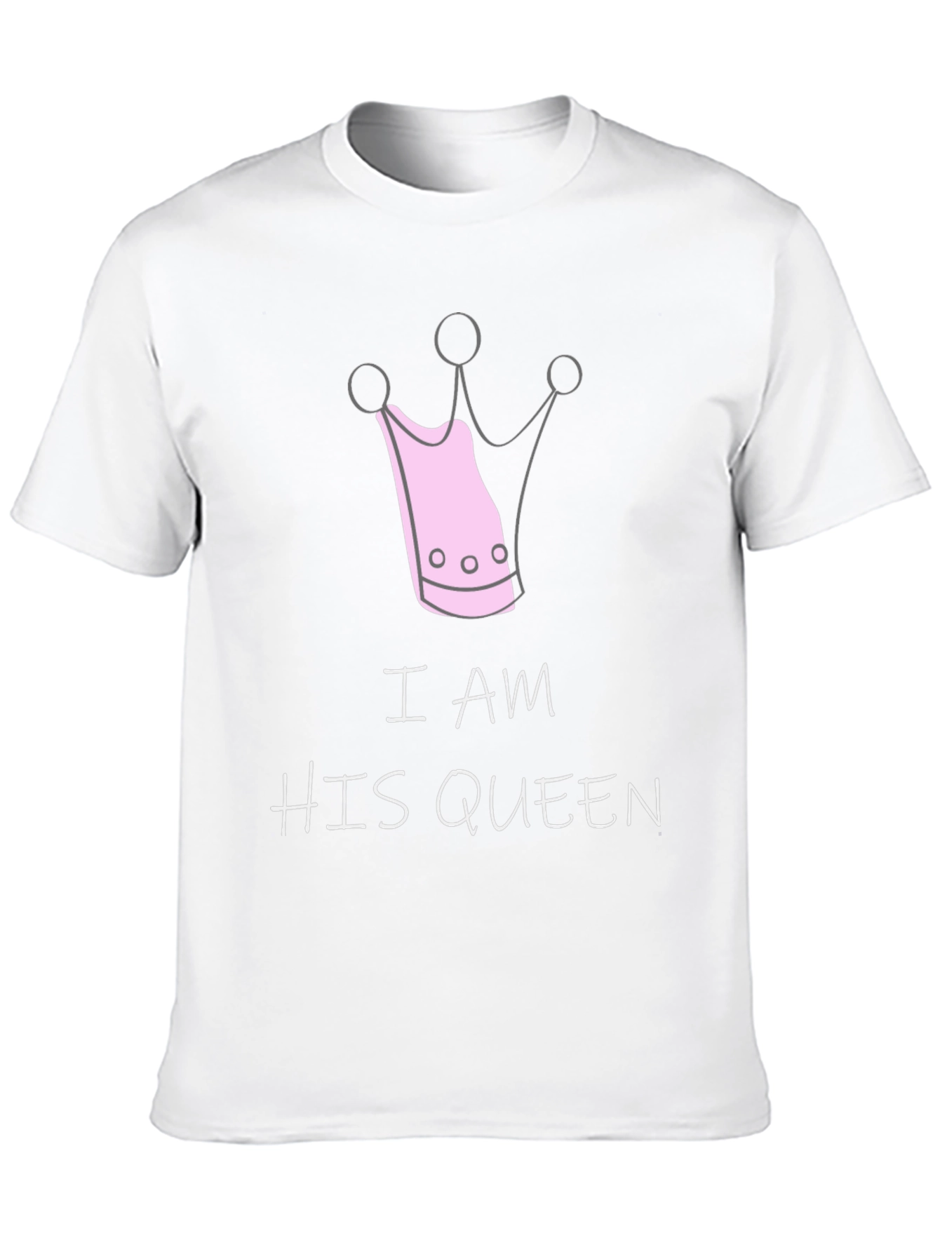 Black I Am His Queen Graphic T-Shirt - Cute Couples Tee view 10