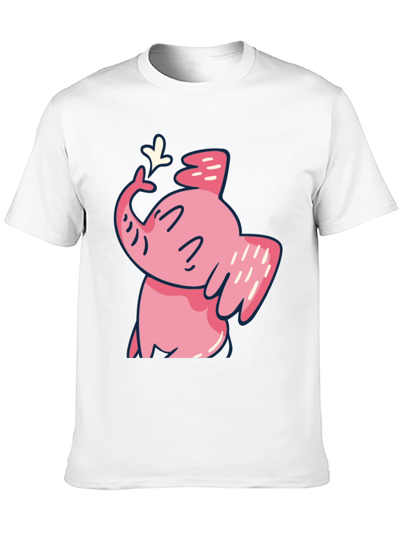 Black Cute Pink Elephant Graphic T-Shirt view 10