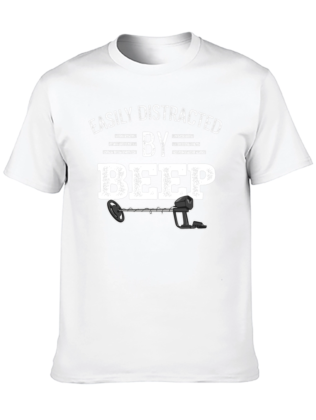 Black Easily Distracted By Beep Metal Detector T-Shirt view 10