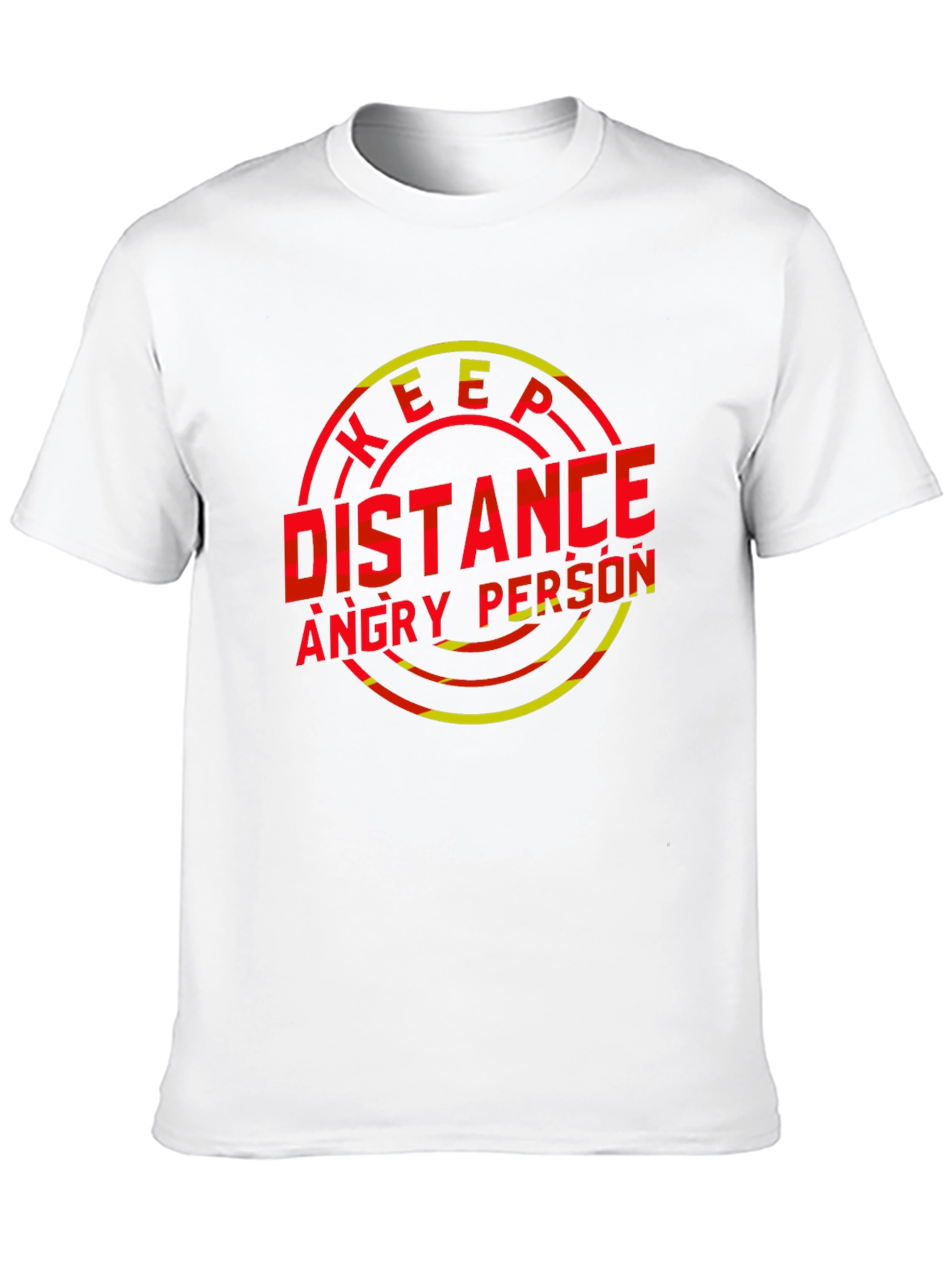 Black Keep Distance Angry Person Graphic T-Shirt view 10