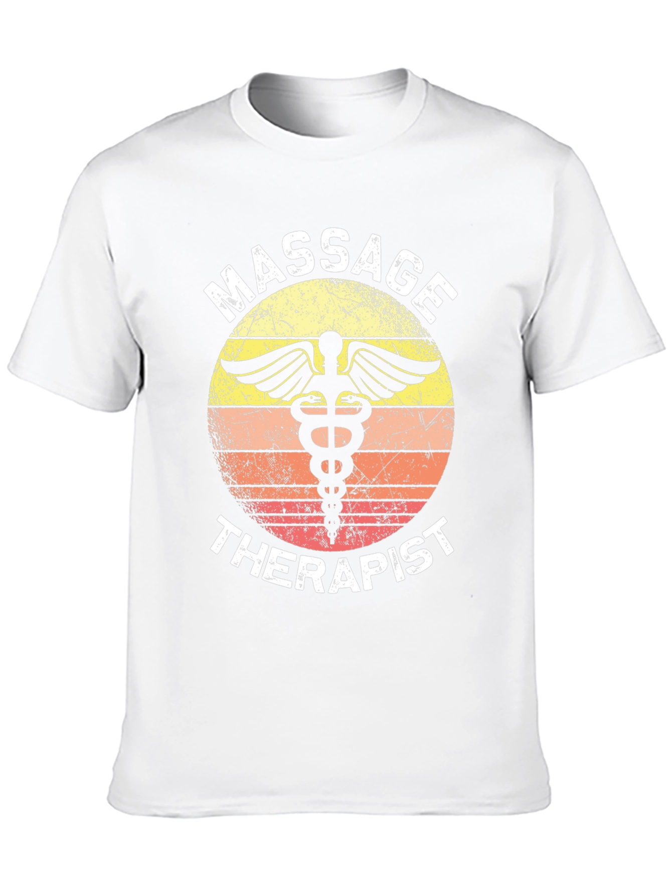 Black Massage Therapist T-Shirt Retro Caduceus Gift view 10