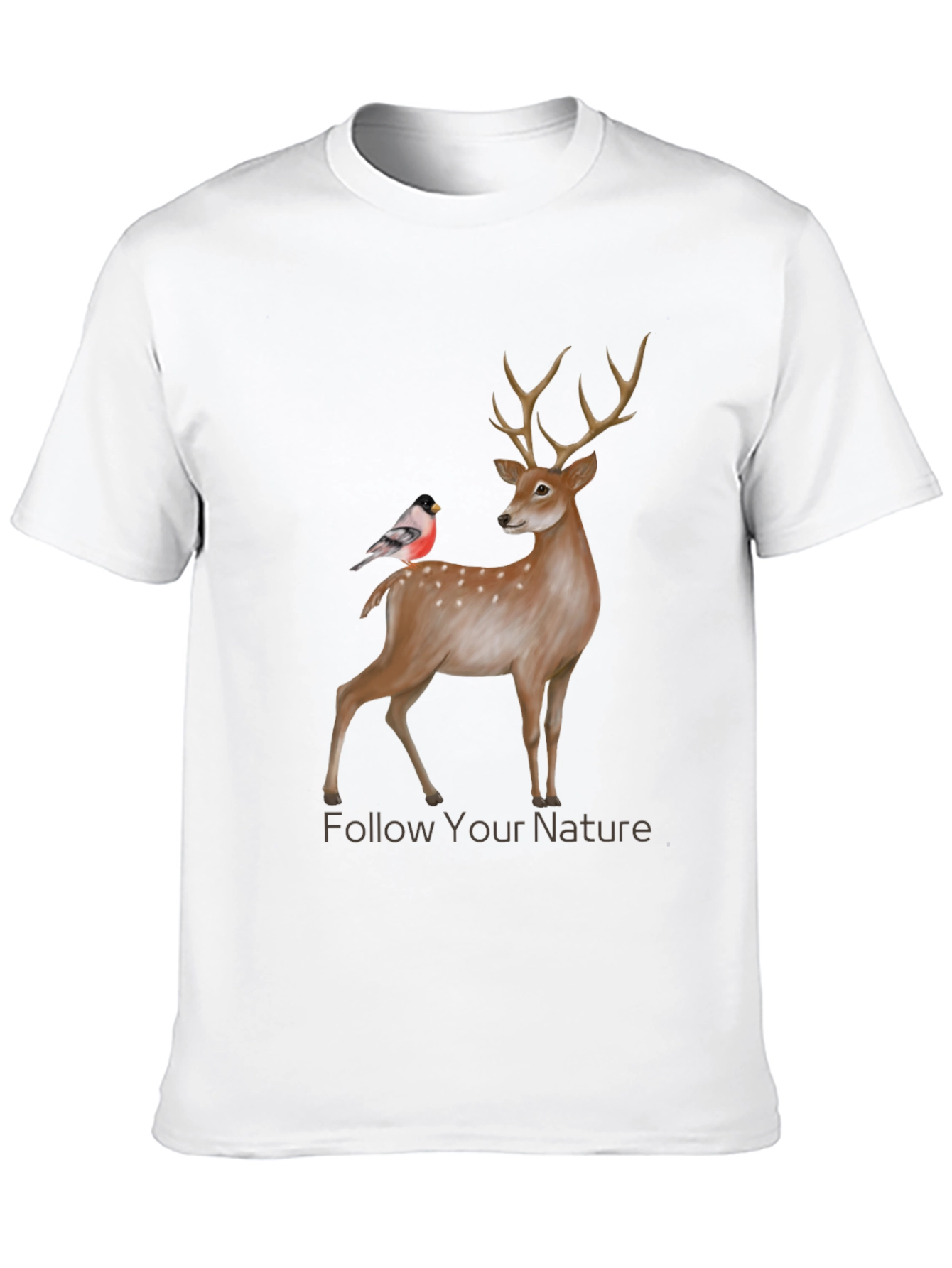 Black Nature Deer & Bird Graphic Tee view 10