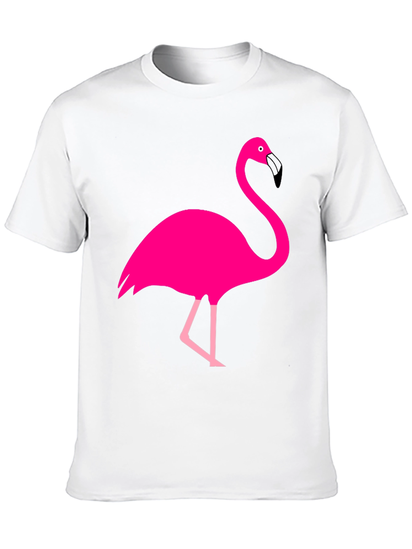 Black Fun Flamingo Graphic Tee - Black Cotton T-Shirt view 10