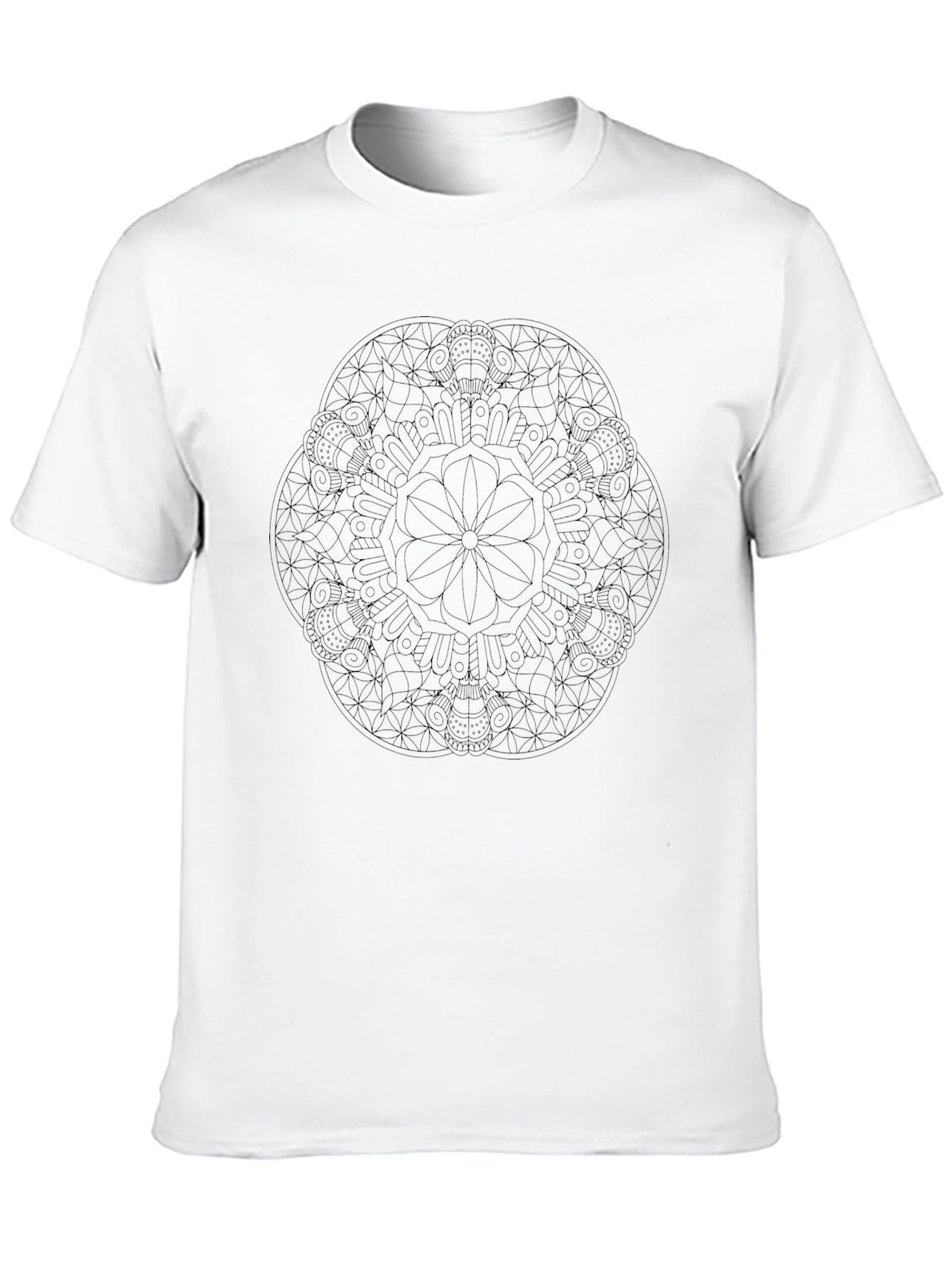 Black Black Mandala Graphic Tee - Stylish Men's T-Shirt view 10