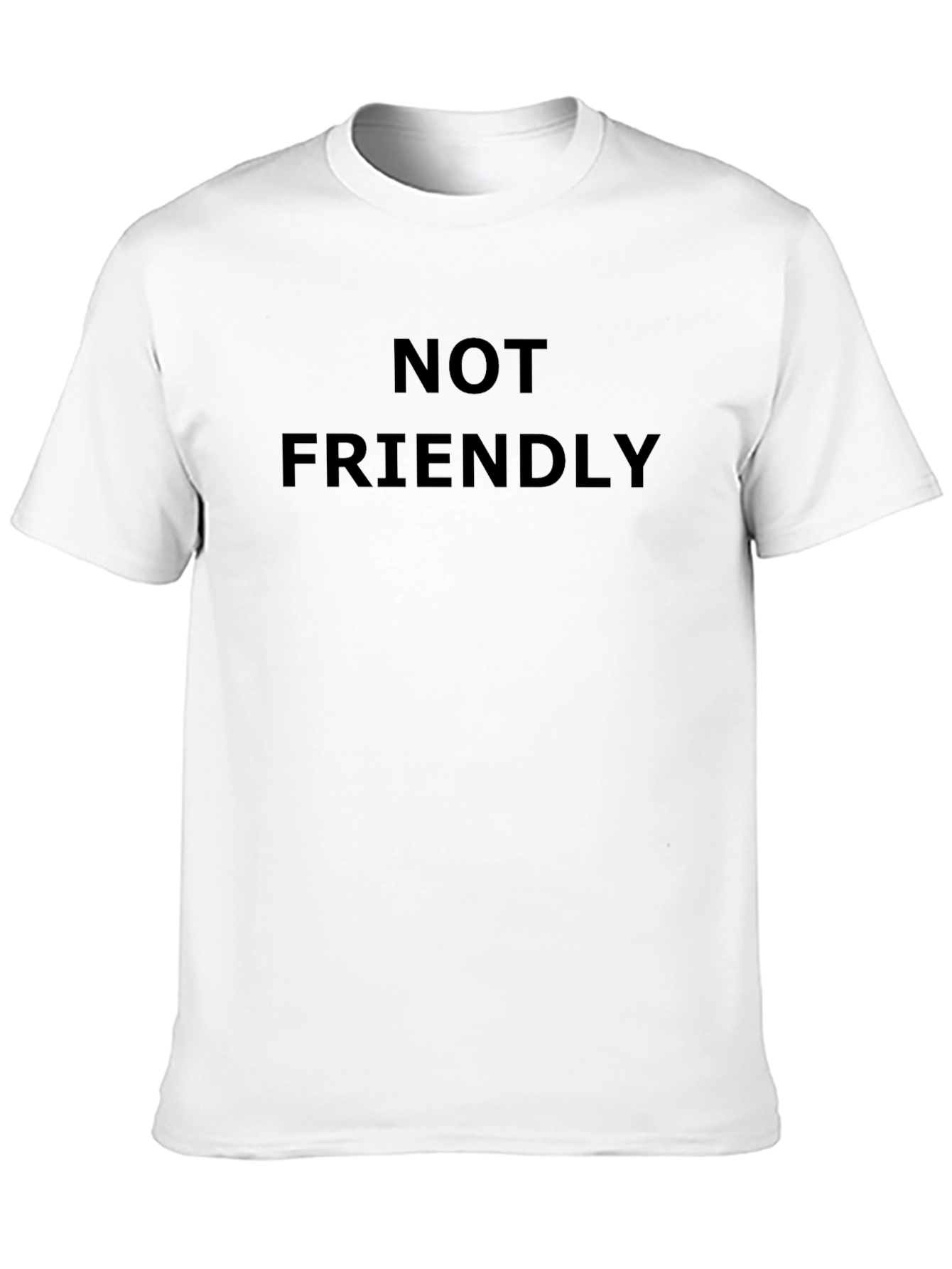 Black Not Friendly T-Shirt - Men's Black Graphic Tee view 10