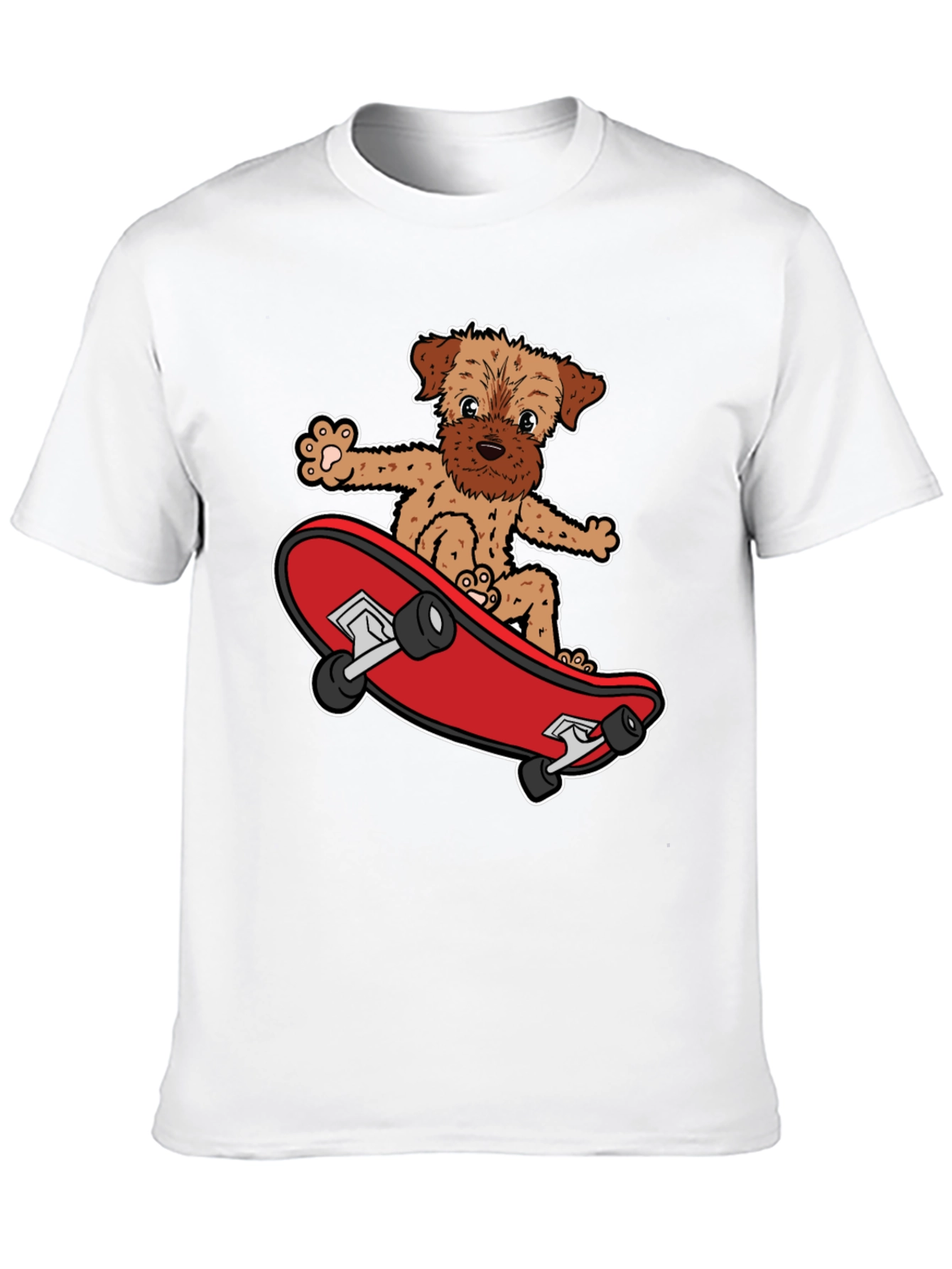 Black Dog Riding Skateboard Black Graphic T-Shirt view 10
