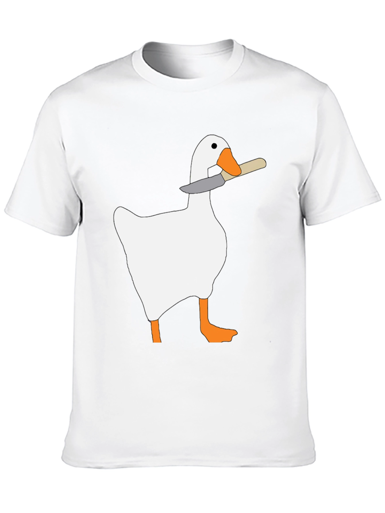 Black Goose With Knife T-Shirt - Funny Graphic Tee view 10