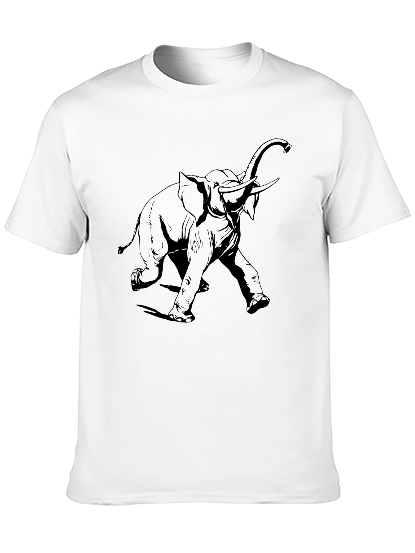 Black Elephant Graphic Tee - Black Cotton Blend Casual Shirt view 10