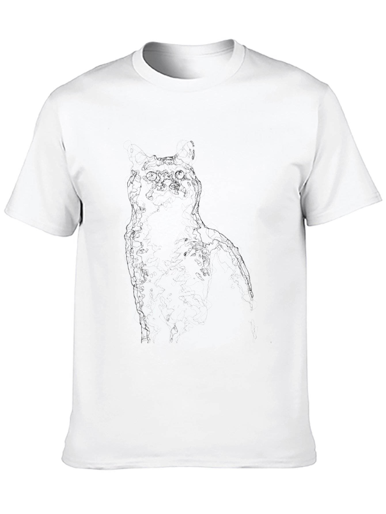 Black Men's Black Owl Graphic Tee - Stylish Casual Top view 10