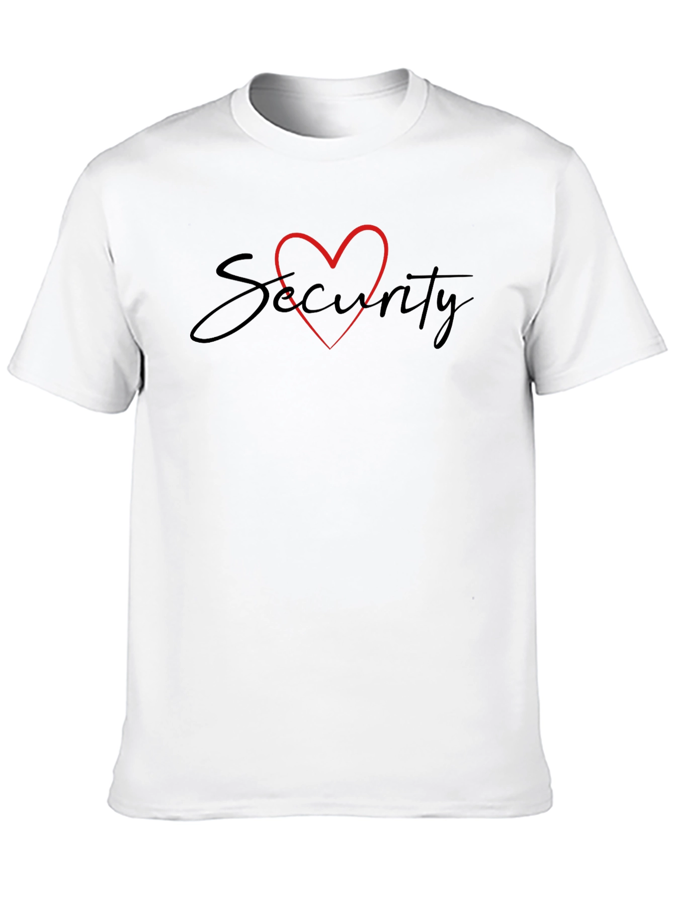 Black Security Heart Black T-Shirt view 10