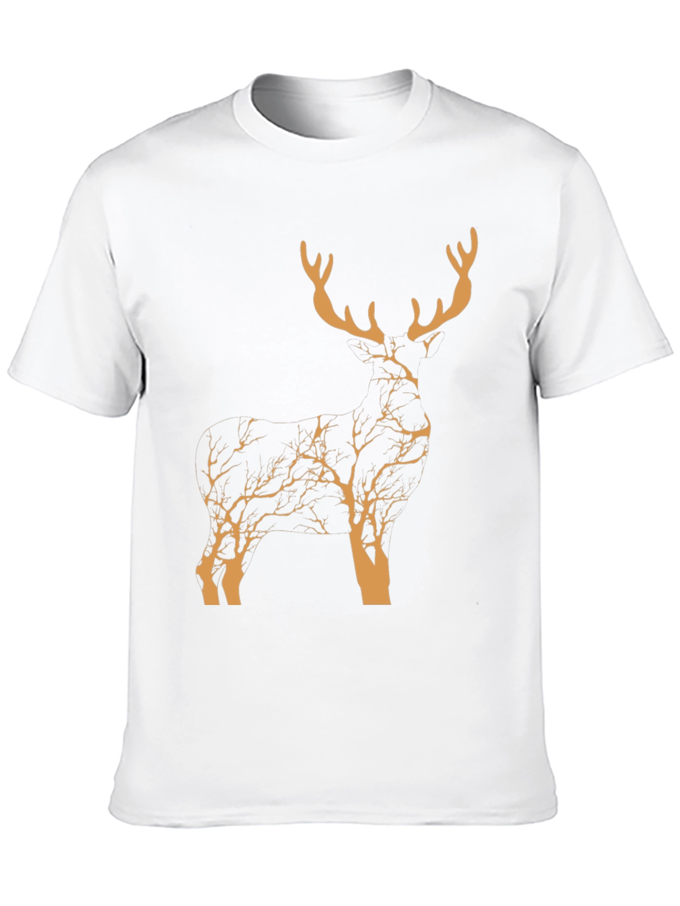 Black Stylish Deer Silhouette Graphic T-Shirt - Nature Inspired Design view 10