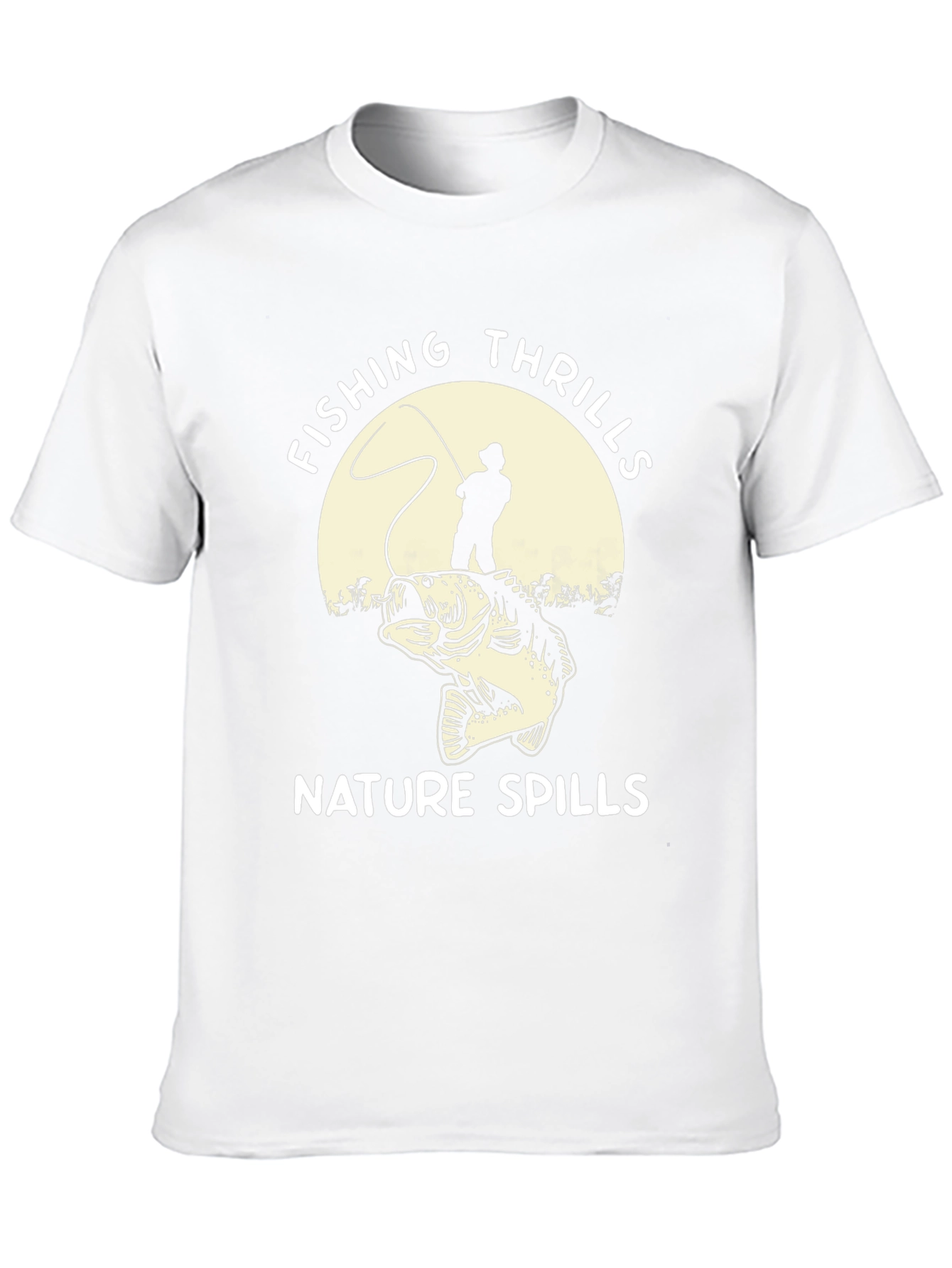 Black Fishing Thrills Nature Spills Graphic Tee view 10