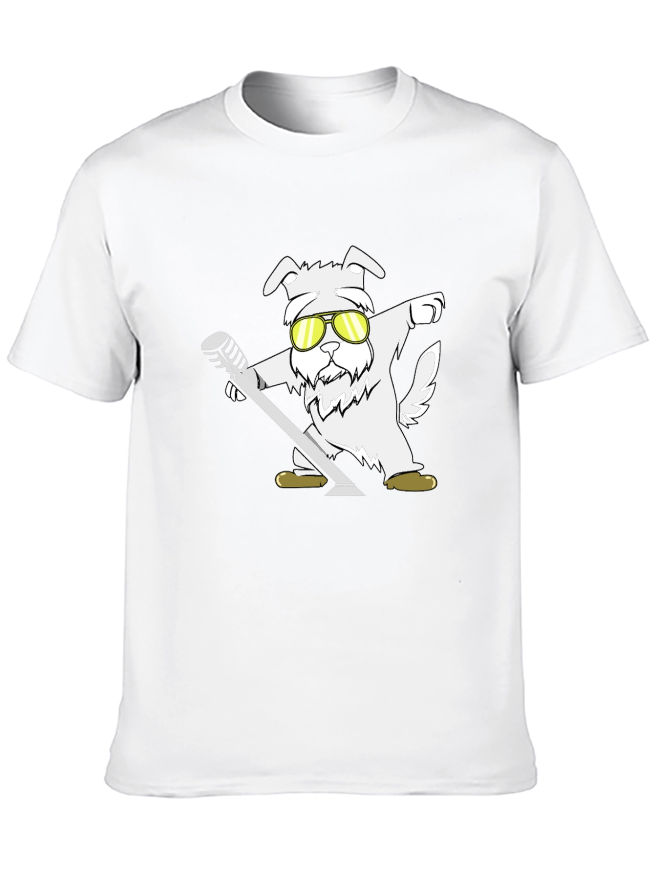 Black Cool Dog T-Shirt - Dabbing with Microphone view 10