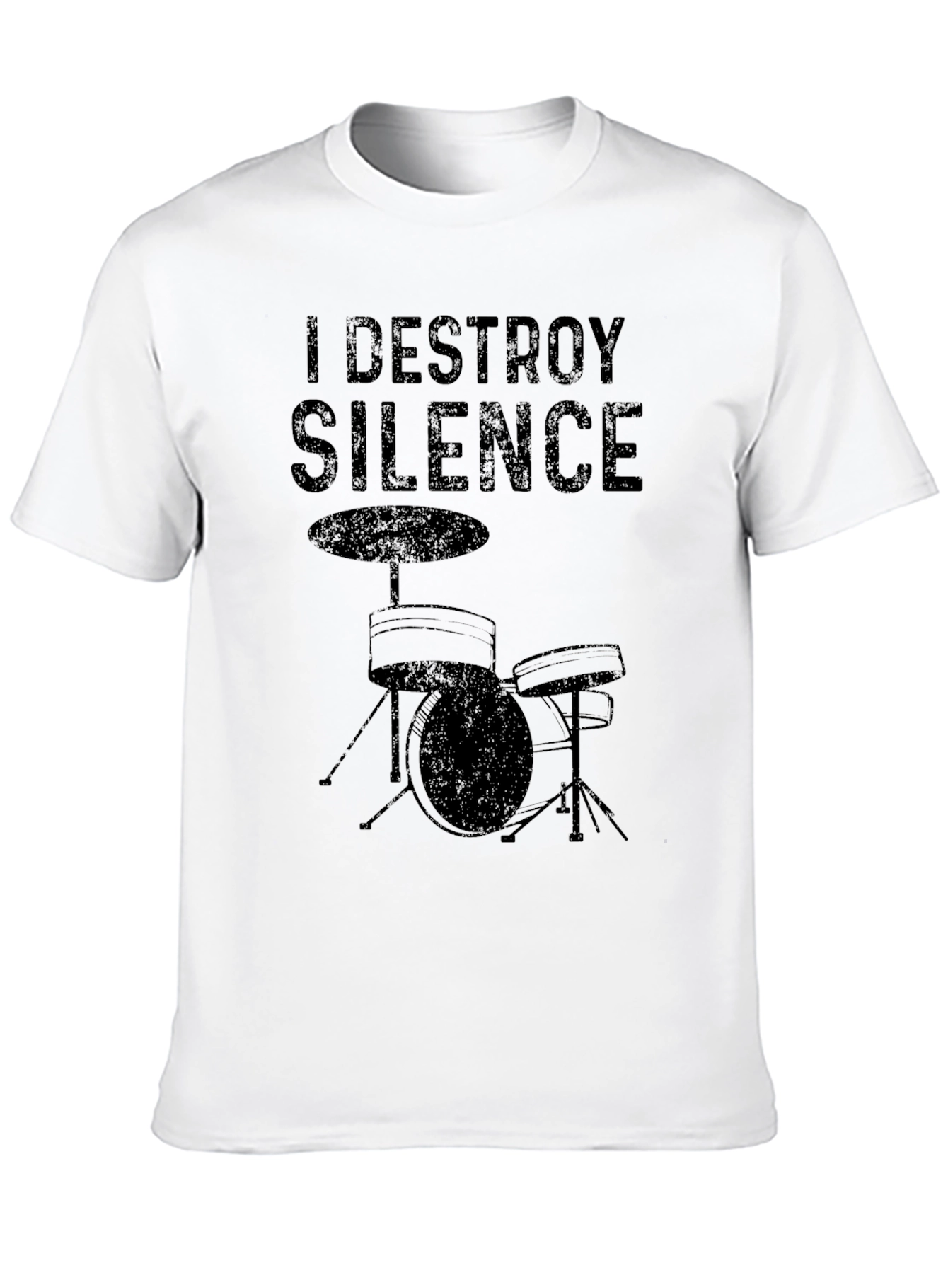 Black I Destroy Silence Drum Kit T-Shirt view 10
